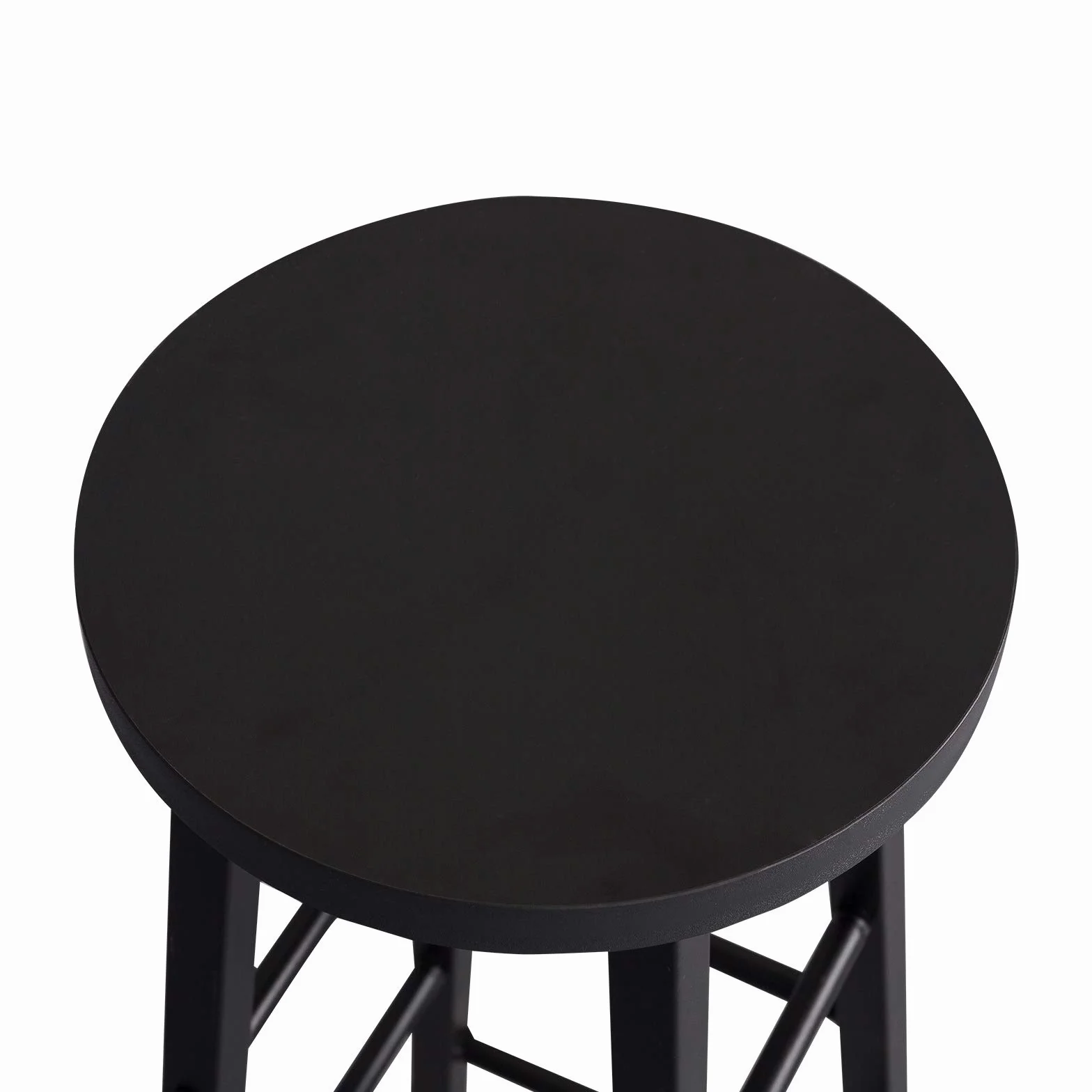 WOLTU Taburete de Bar Silla de Comedor para Cocina Estructura Metal MDF Negro