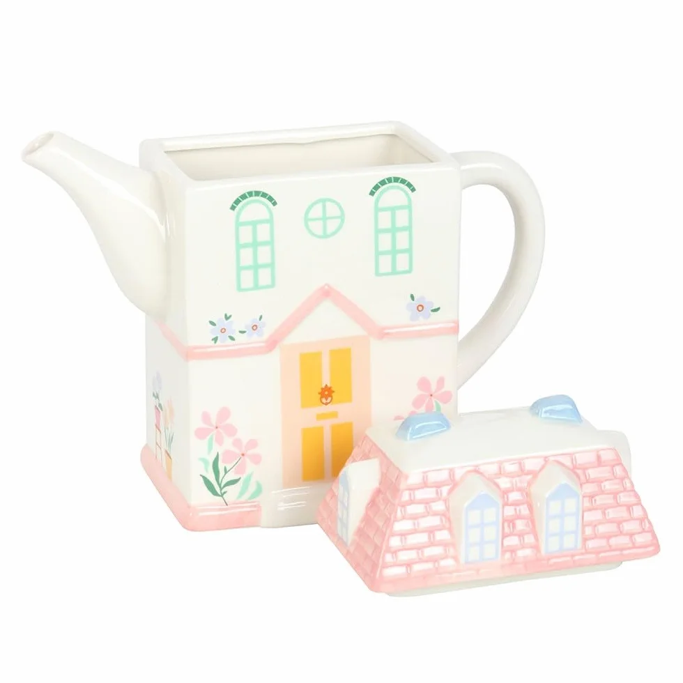 Pastel House Shaped Teapot