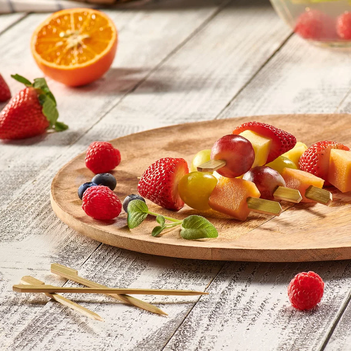 Comfy Package [100 unidades - 12 cm] Palillos de madera de, pinchos de bambú - Palillos para cócteles, parrillas, aperitivos, frutas, barbacoas y sándwiches.