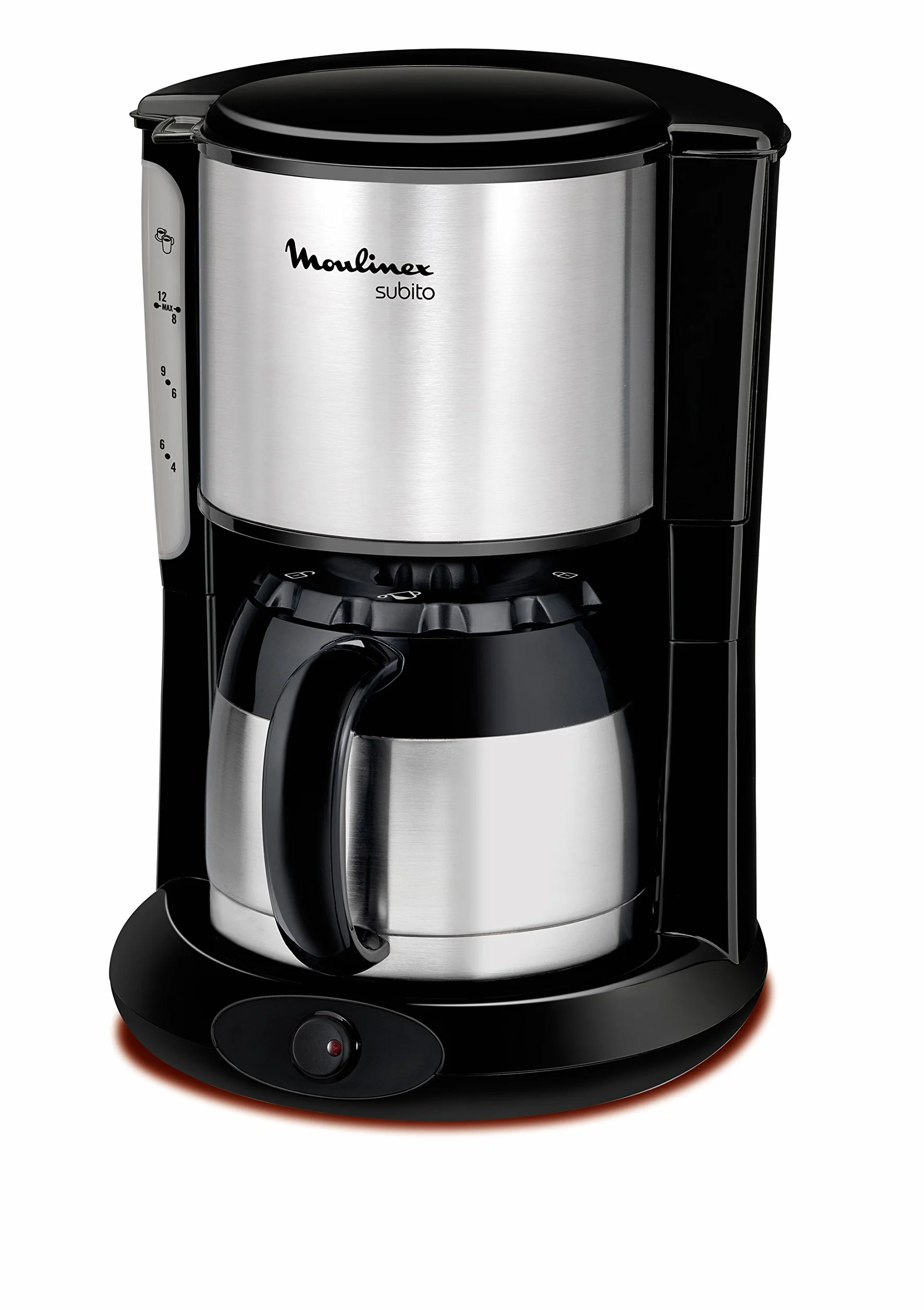 Moulinex FT360811 - Cafetera de goteo, 850 W, 0.9 L, de café molido, acero inoxidable, negro