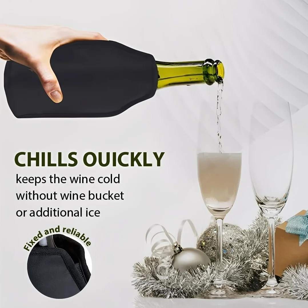 GXGM Manga Enfriadora para Botellas, Nevera Reutilizable para Vino, Champagne, Cerveza y Bebidas Gaseosas, Enfriamiento Rápido 5min, Tejido Impermeable, Compacta y Portátil