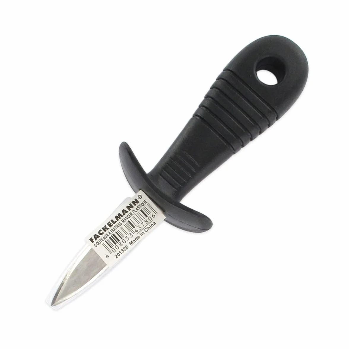 Fackelmann 43780 - Cuchillo para ostras, Cuchillo para Abrir ostras, Cuchillo para ostras, plástico, Acero Inoxidable, Negro, Rojo, 15,5 x 5,3 x 3,9 cm
