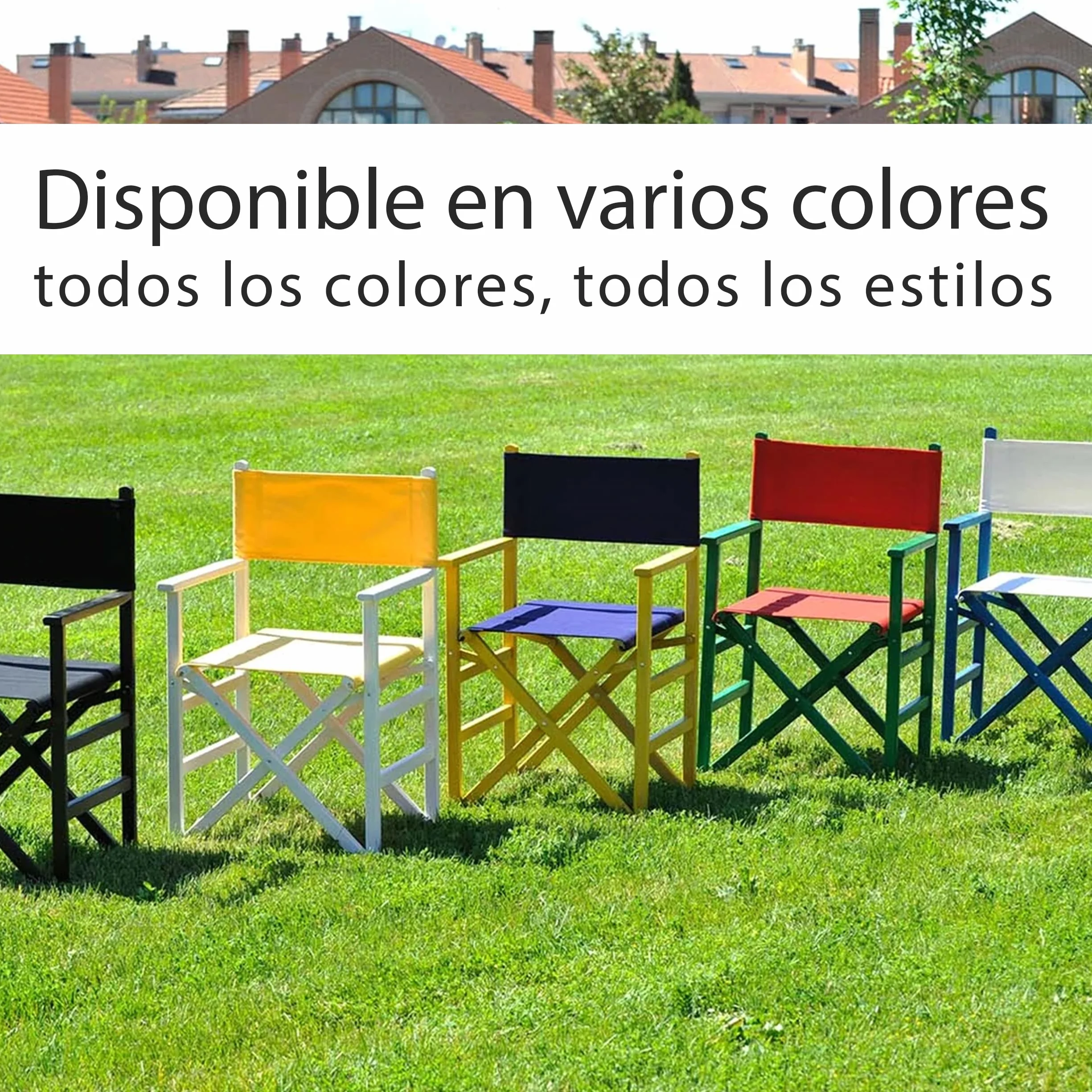Aranaz - Sillón Director Plegable Sin Barniz Lona, Cruda