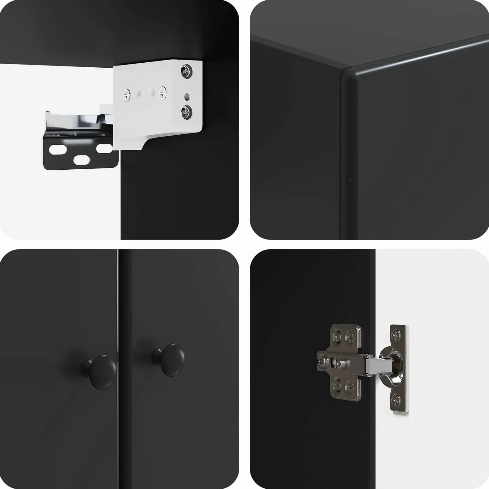 vidaXL Armario de Pared Negro 66 x 34,5 x 90 cm Madera de ingeniería, Armario Vintage, Organizador Rectangular, Almacenamiento montado en Pared, hogar