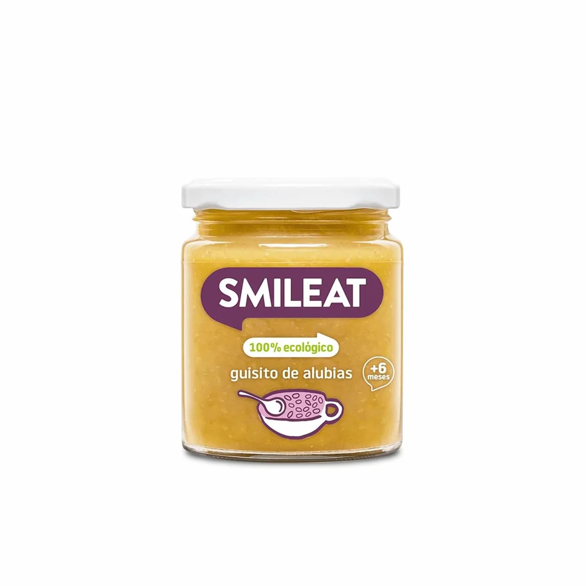Smileat Tarrito infantil de Guisito de Alubias para Peques +6 Meses Sin Azúcar ni Sal Añadido 230g