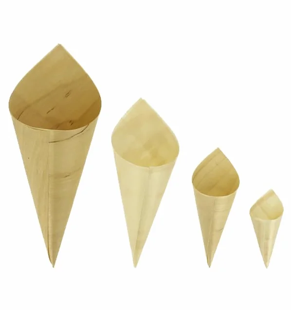 100 Cucuruchos Degustación, 13cm | Conos Naturales, Hojuela de Pino, Entrantes, Aperitivos, Restaurantes, Caterings, Desechable