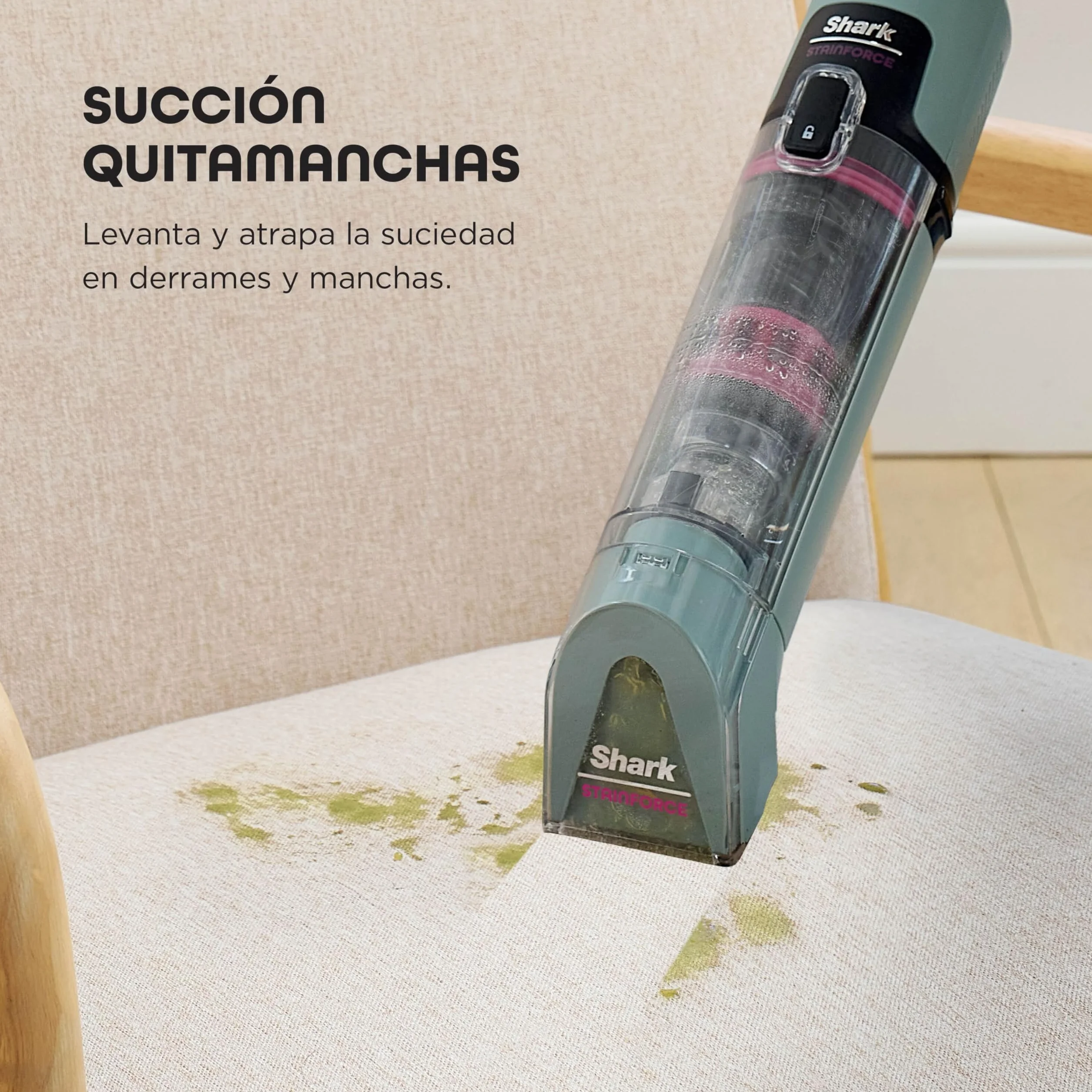 Shark StainForce Limpiador Portátil para Manchas y Olores - Limpieza de Alfombras, Tapicerías, Escaleras y Coches - Incluye Accesorios y 2 Soluciones de Limpieza - Cobre, HX100EUCP
