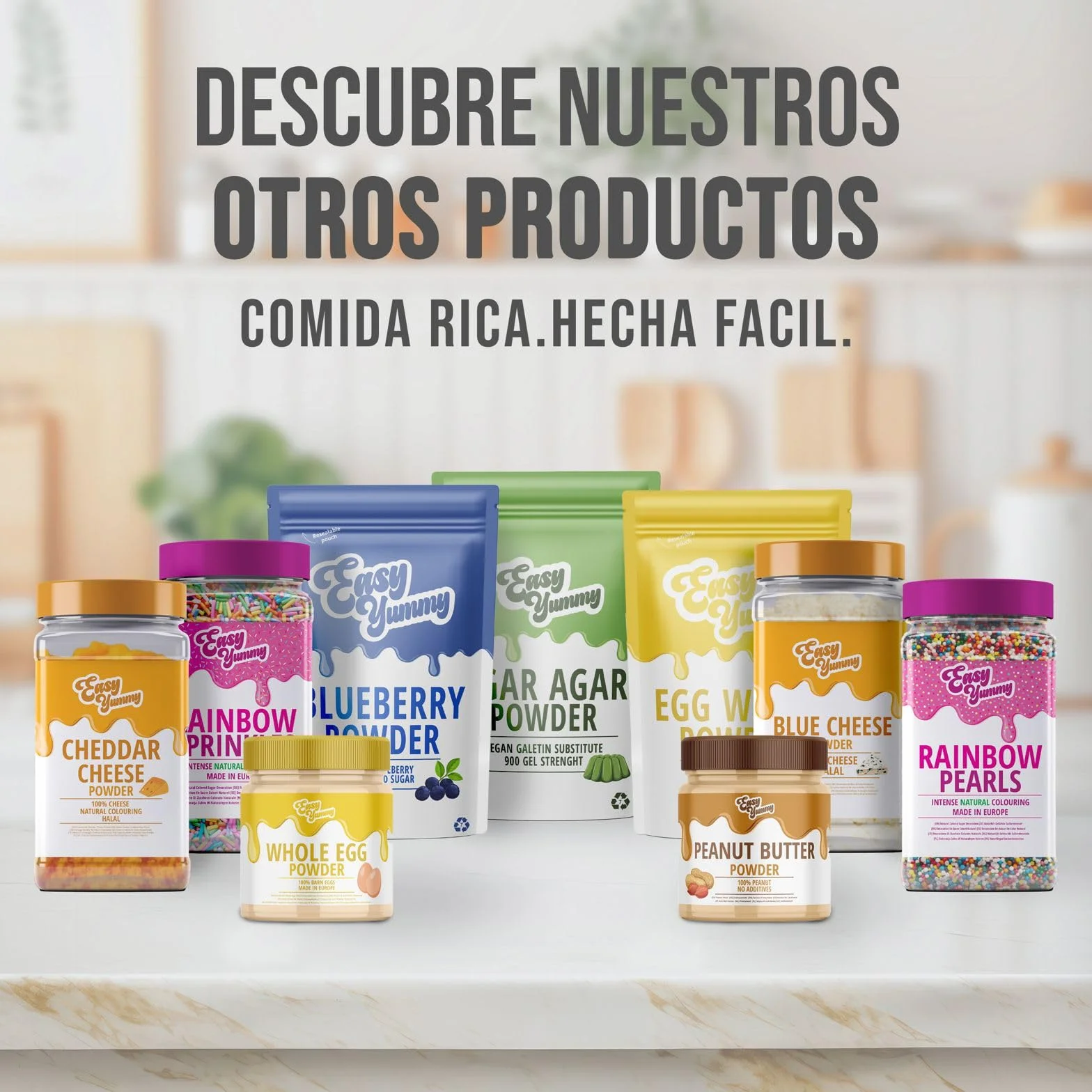 Huevo entero en polvo 500 g EASY YUMMY para cocinar, huevos revueltos, tortillas y repostería