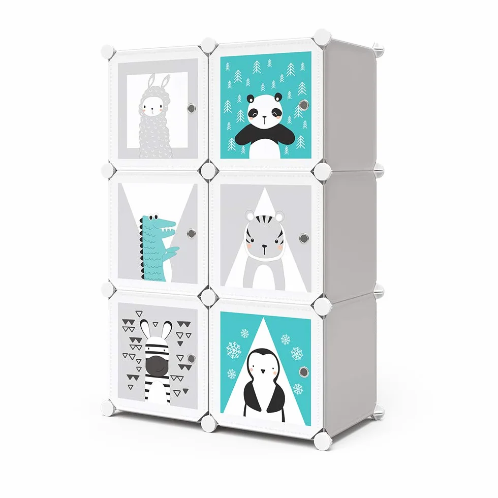 Vicco Estantería para niños Andy Gris 74.5 x 110 cm 6 Compartimentos Panda