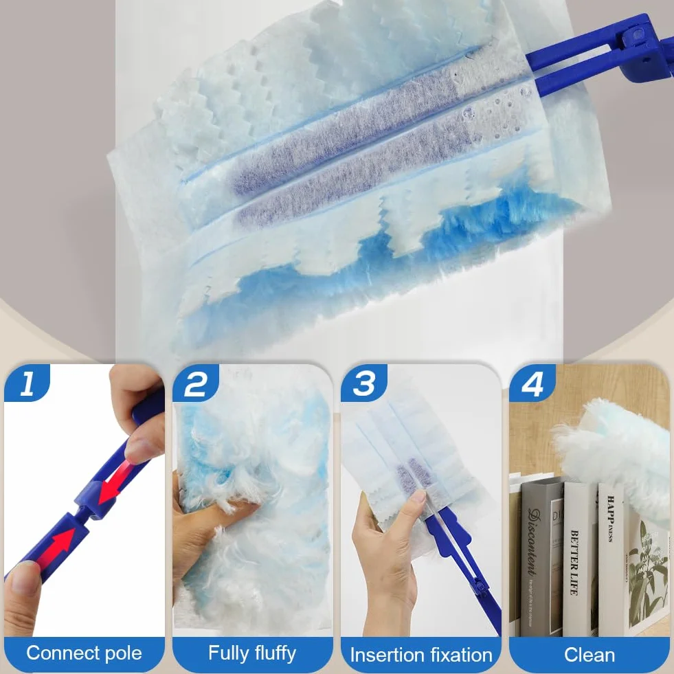 Vicloon Plumero Atrapapolvo 24 Piezas Kit Recambios Antiestático para Persianas Teclados