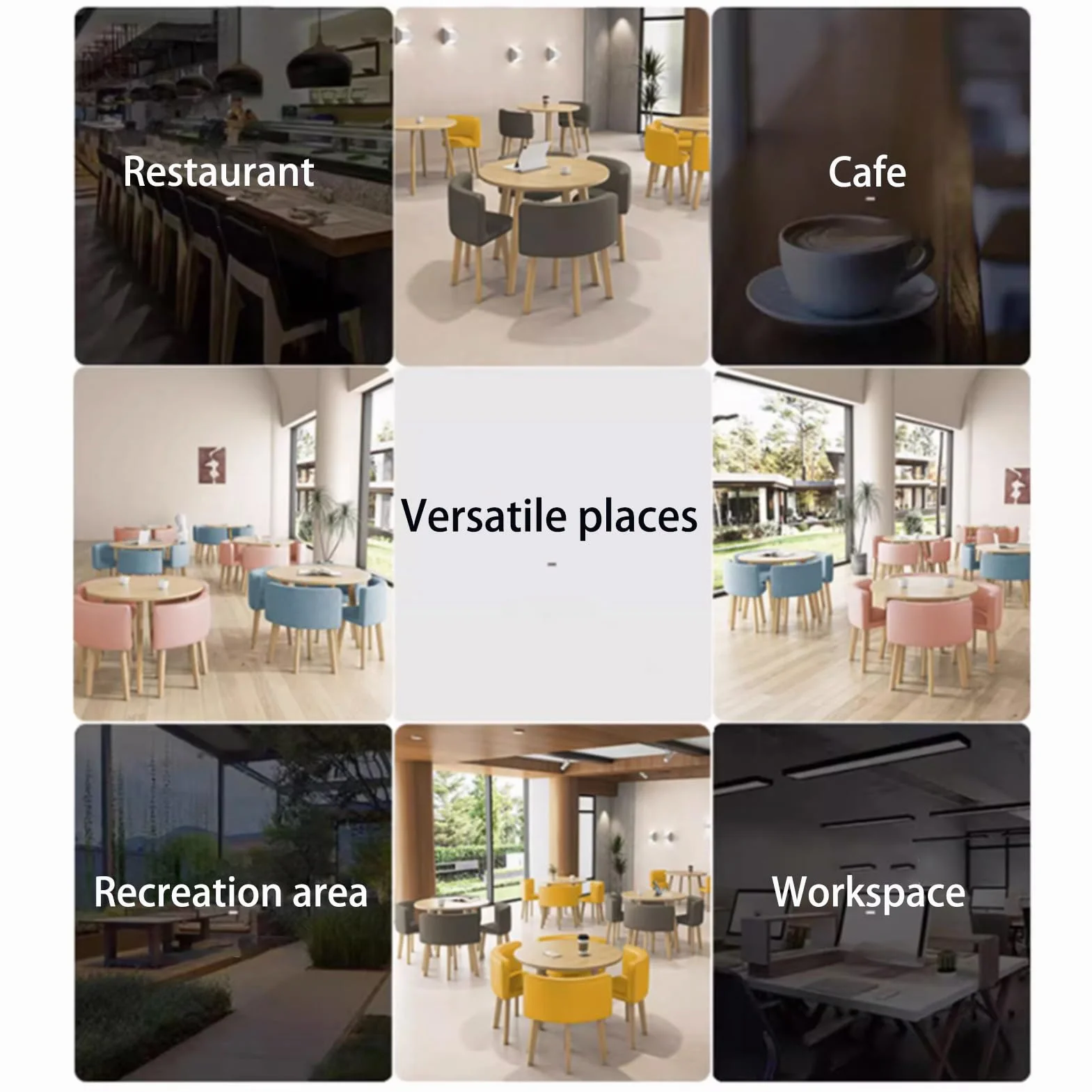 Combinación De Mesa Y Silla, Juego de mesa de comedor para vestíbulo de hotel de negocios de oficina, mesa de centro de negocios Juego de mesa y silla de oficina, para salón de oficina combinado Área