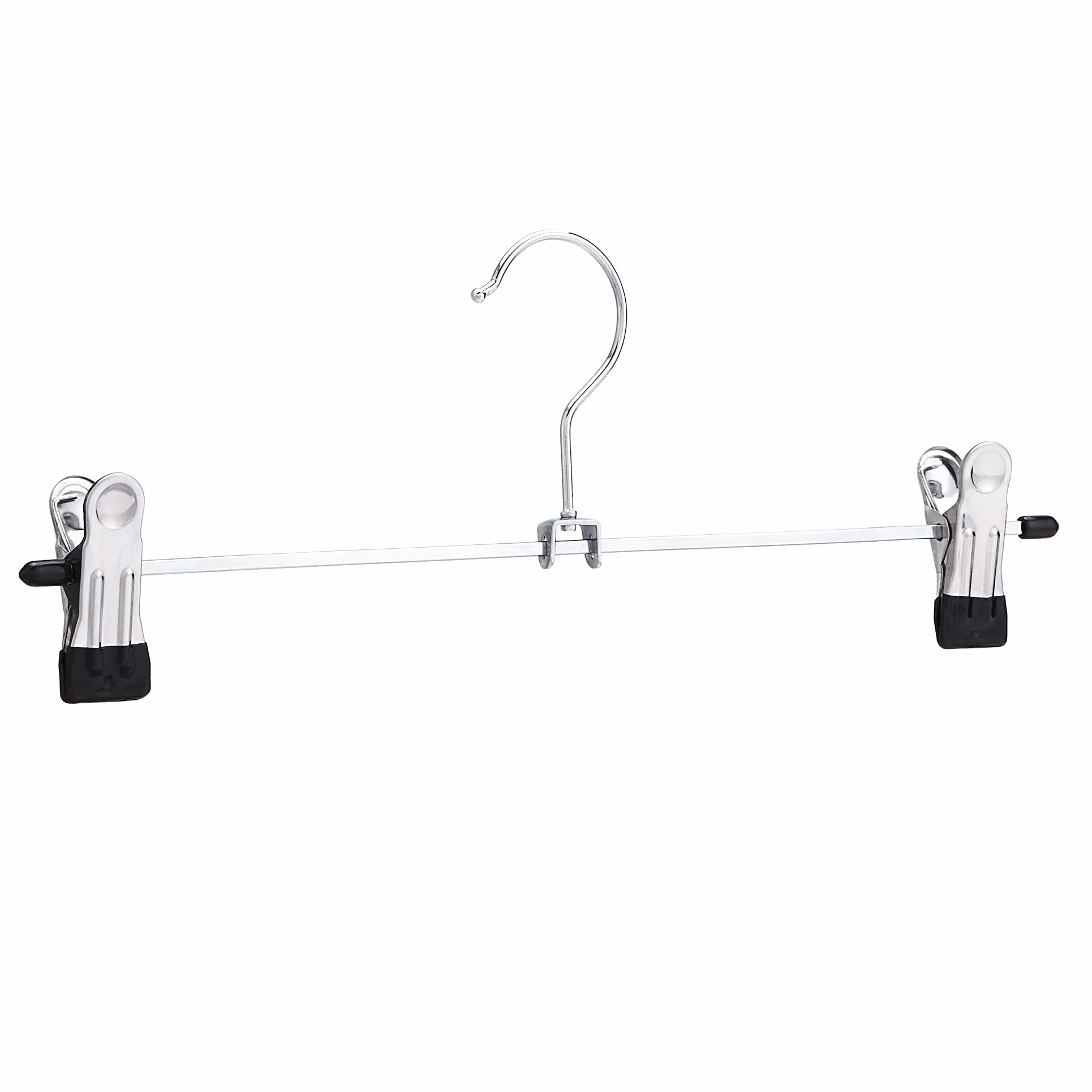Amazon Basics Perchas de metal con clips para pantalones y faldas, Paquete de 20, Cromado