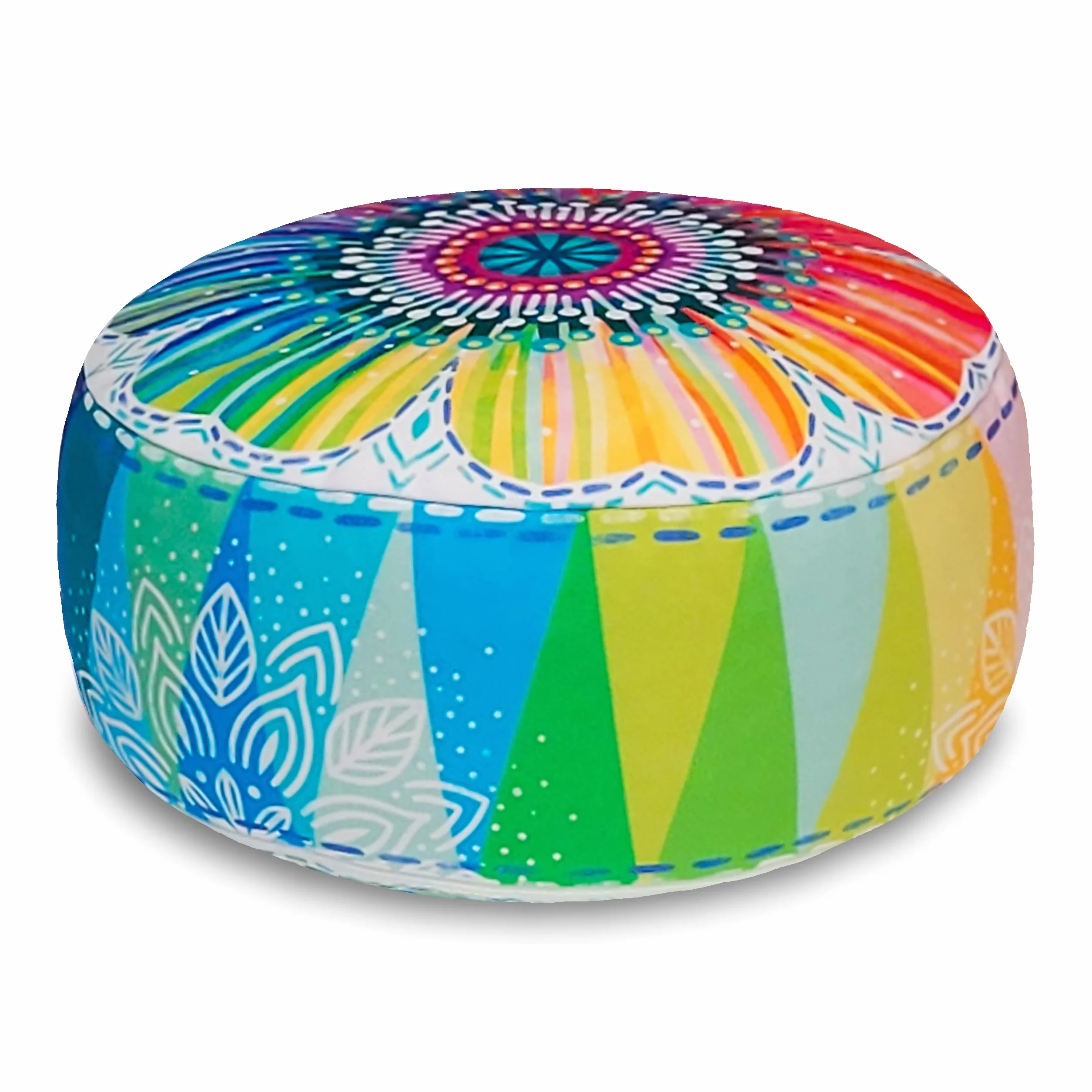 Bine Brändle Cojín de Meditación y Yoga con Diseño de Mandala - Altura 15 cm, Relleno de Espelta Ajustable, GOTS