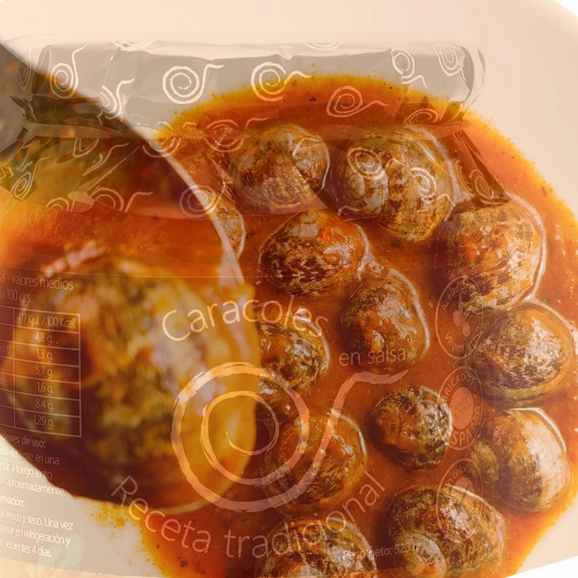 Caracoles en Salsa 550g, Receta Casera con Chorizo y Jamón, Comida Tradicional Española en Conserva Gourmet