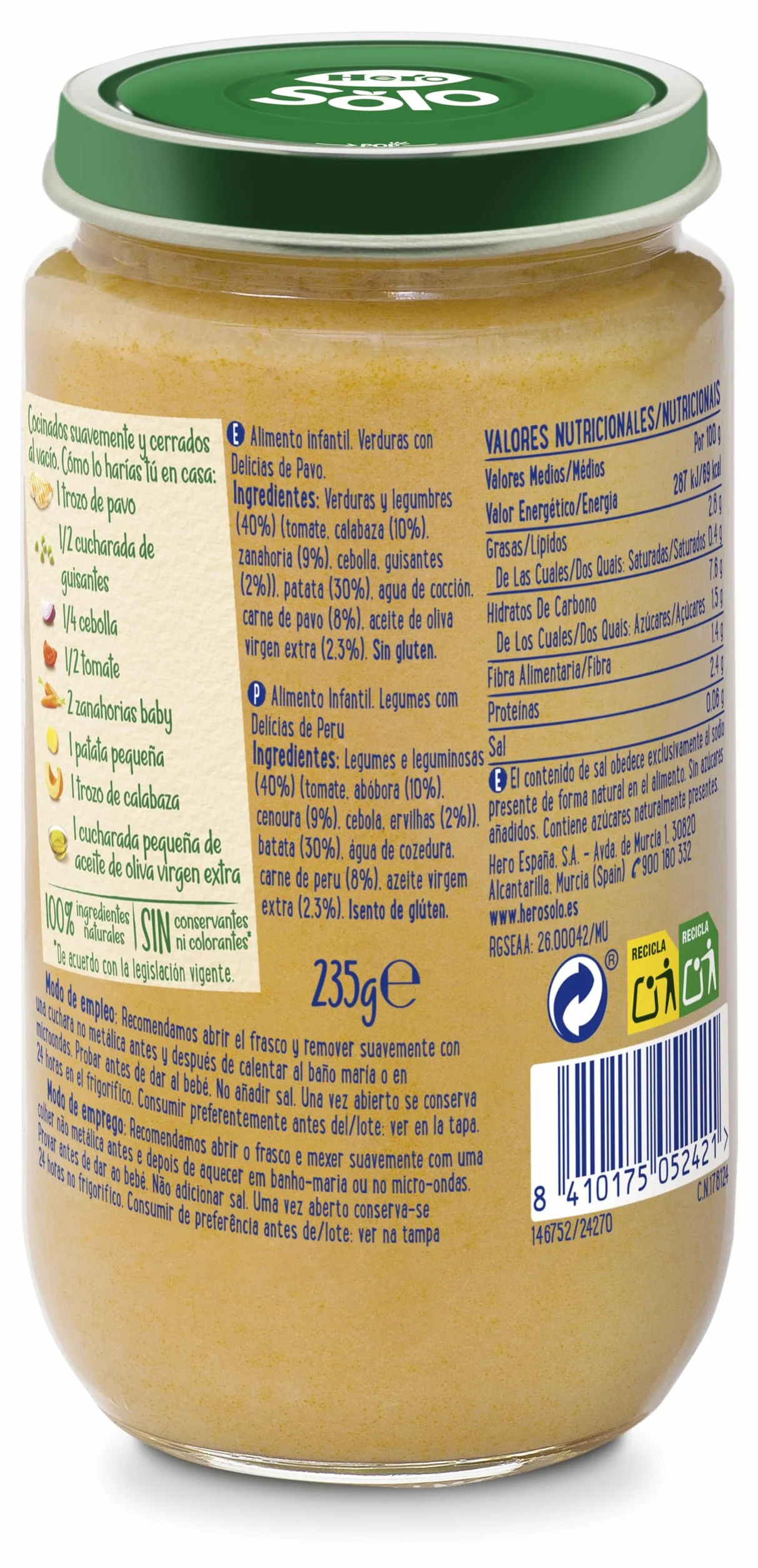 Hero Solo Caja Mixta de Carne Pack 18x235 g para bebés desde 6 meses