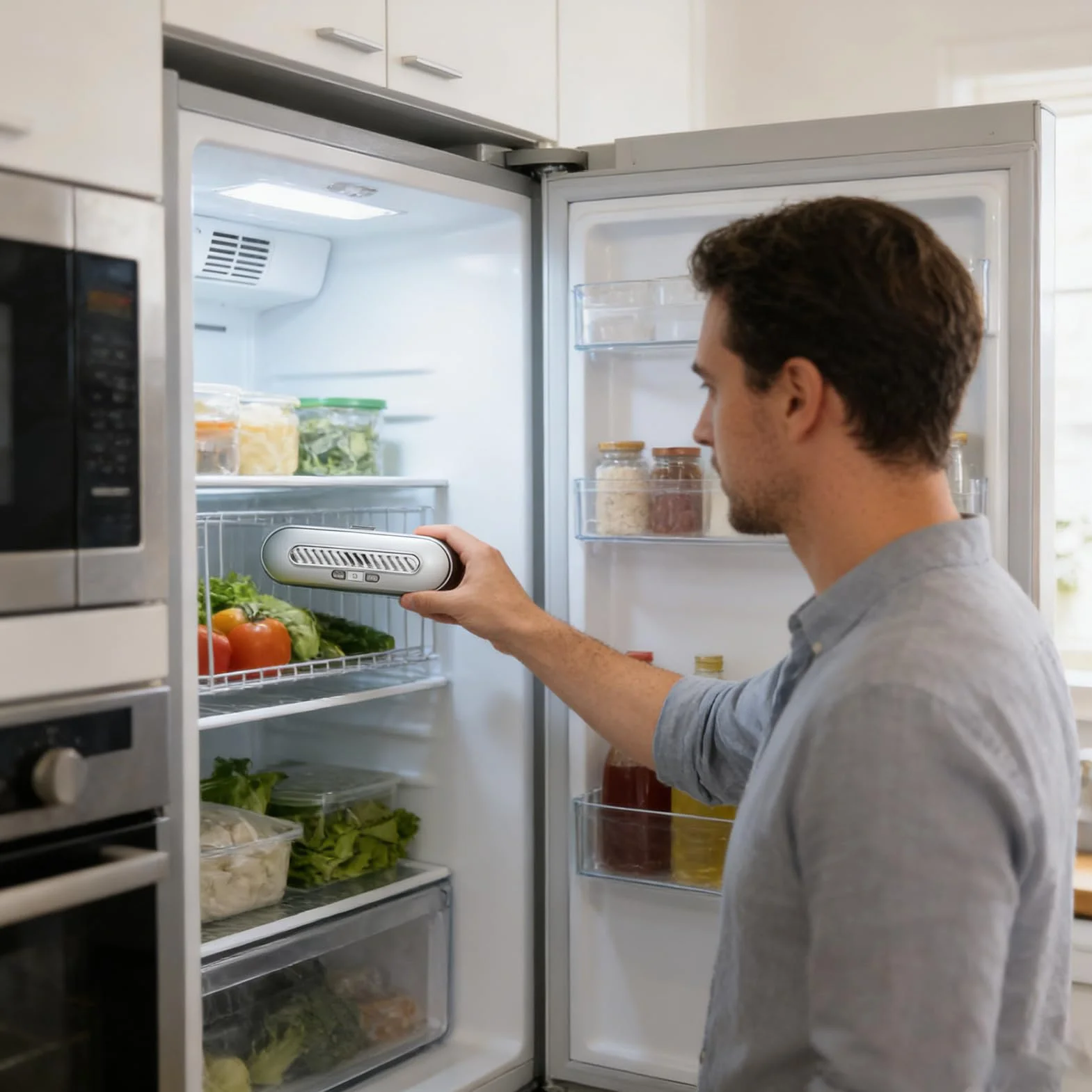 Desodorante para refrigerador, eliminador de olores inalámbrico neutralizador para hogar, cocina, despensa