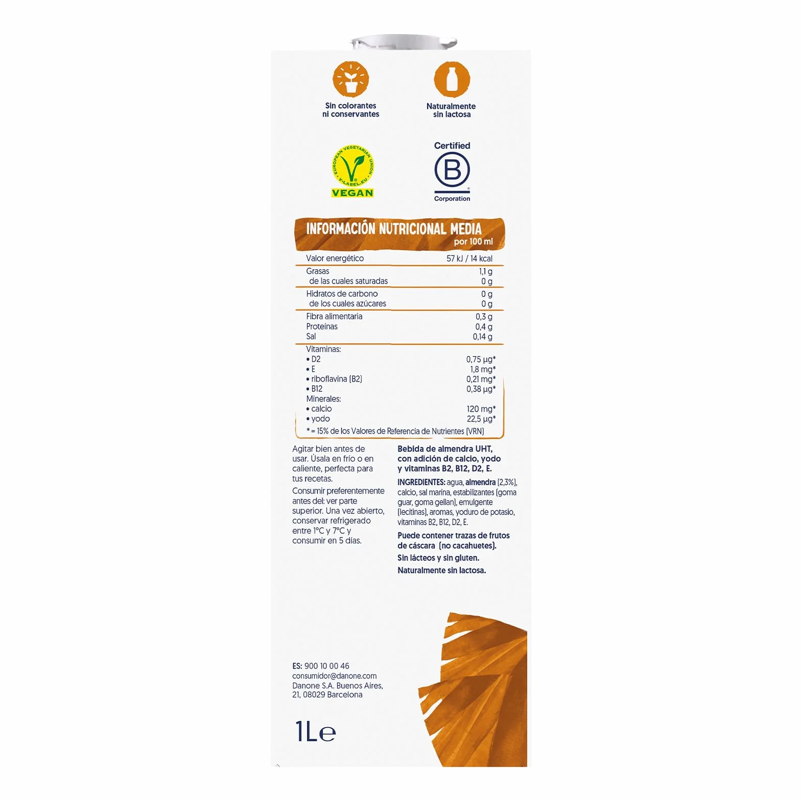 Alpro Bebida Vegetal de Almendras sin Azúcar Pack 6 x 1L