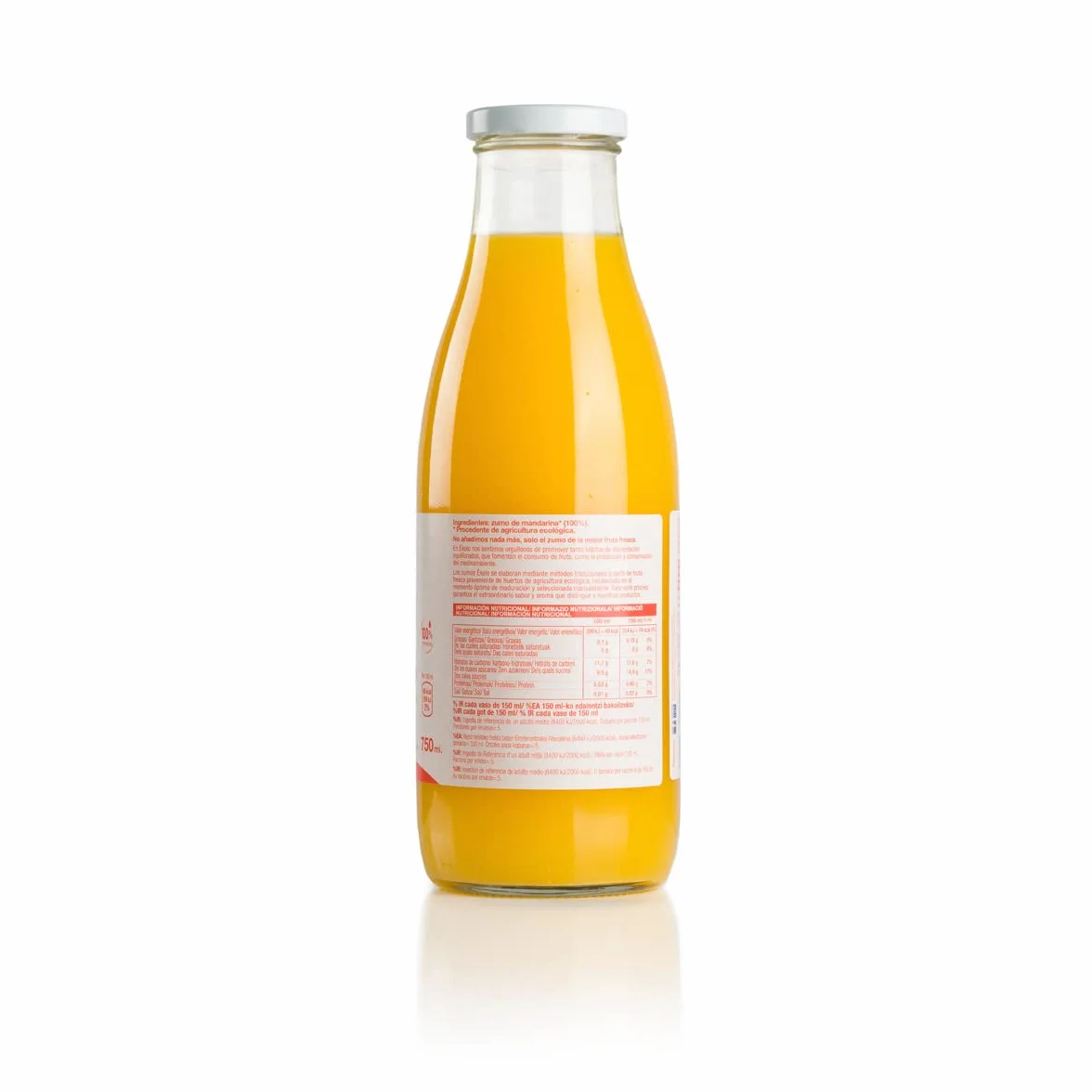 Ekolo Zumo de Mandarina Ecológico 100% Exprimido 6 x 750 ml