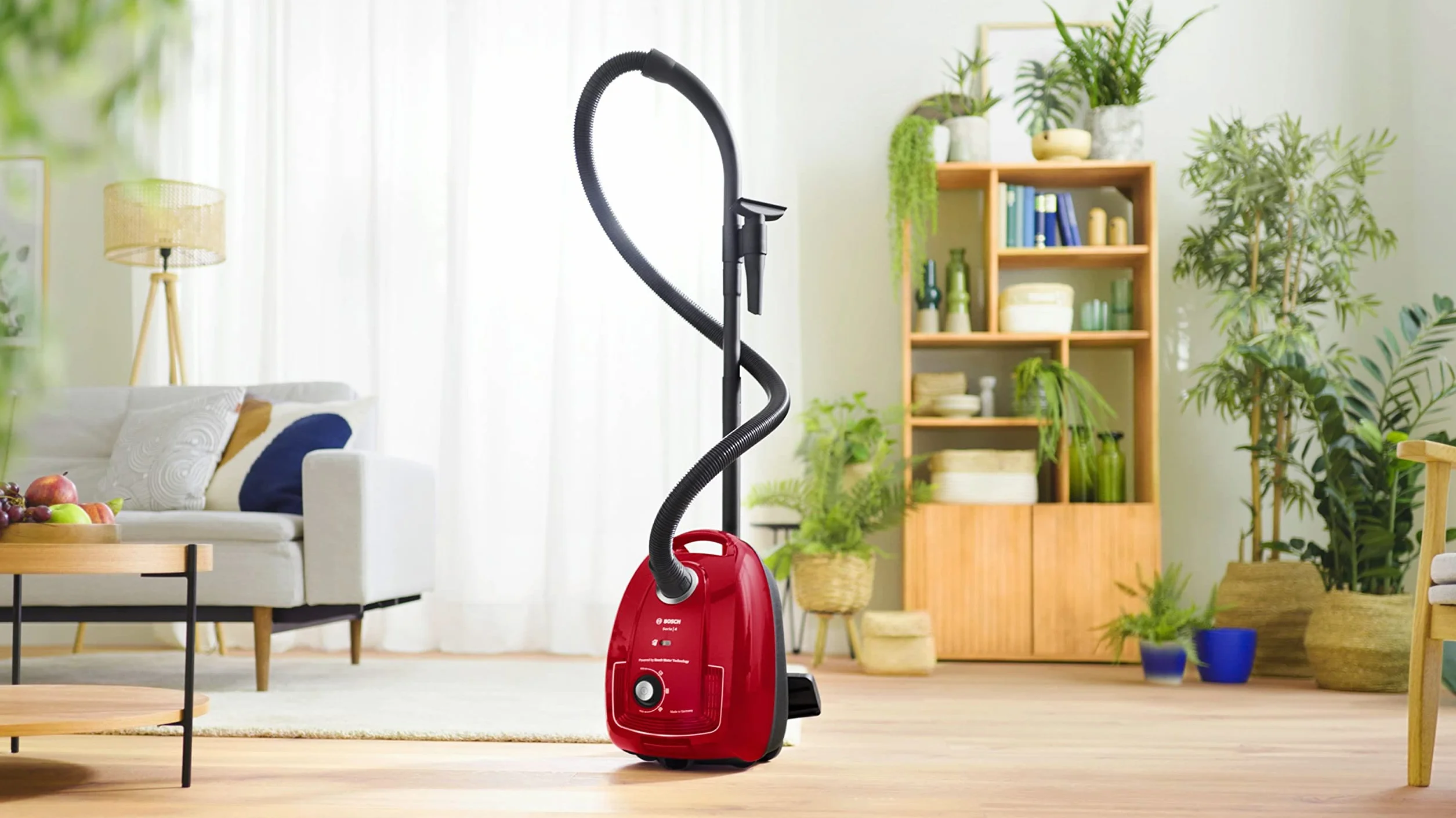 Bosch - Aspirador con Bolsa,Serie 4,Filtro higiénico PureAir, Rojo, BGB38RD2