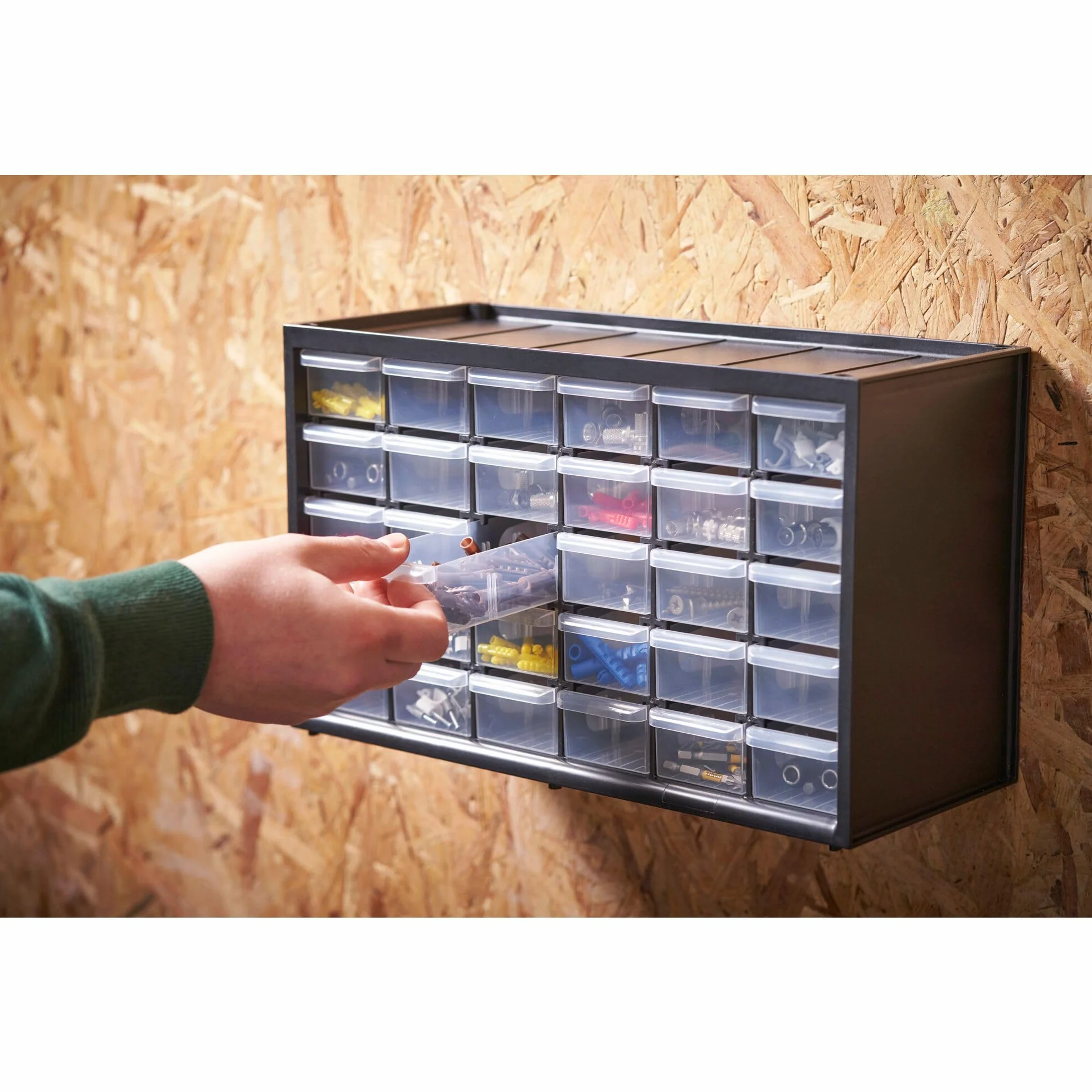 STANLEY Organizador 5 niveles 30 cajones, Polipropileno, Apilable, 36.5x15.5x22.5 cm, 1-93-980