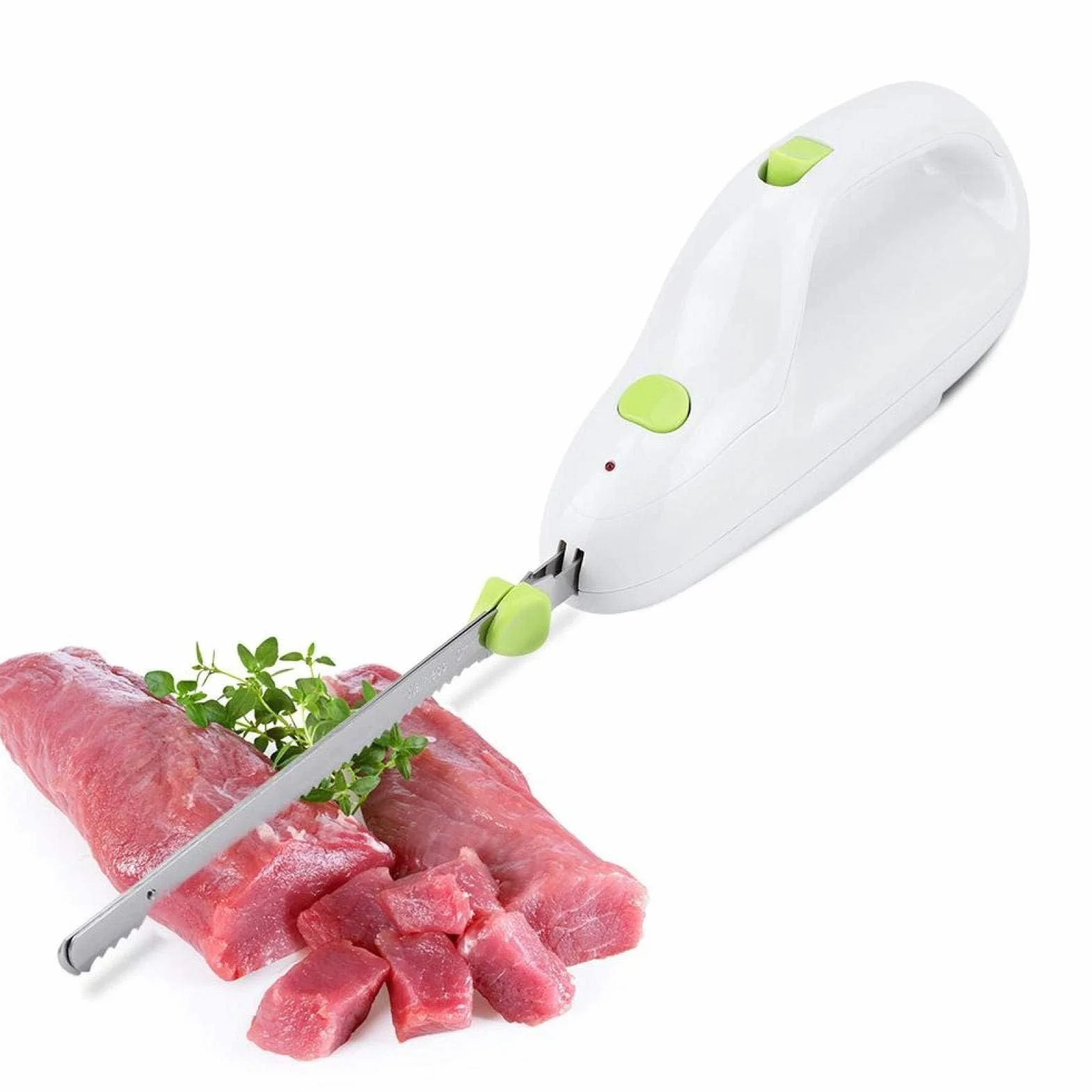 Brrnoo Cuchillo de Pan Eléctrico, Cuchillo Eléctrico para Carne Congelada, Cuchillo Electrico Cocina Acero Inoxidable, para Cortar Carne, Jamonero, Pan, Queso, Verduras y Frutas,