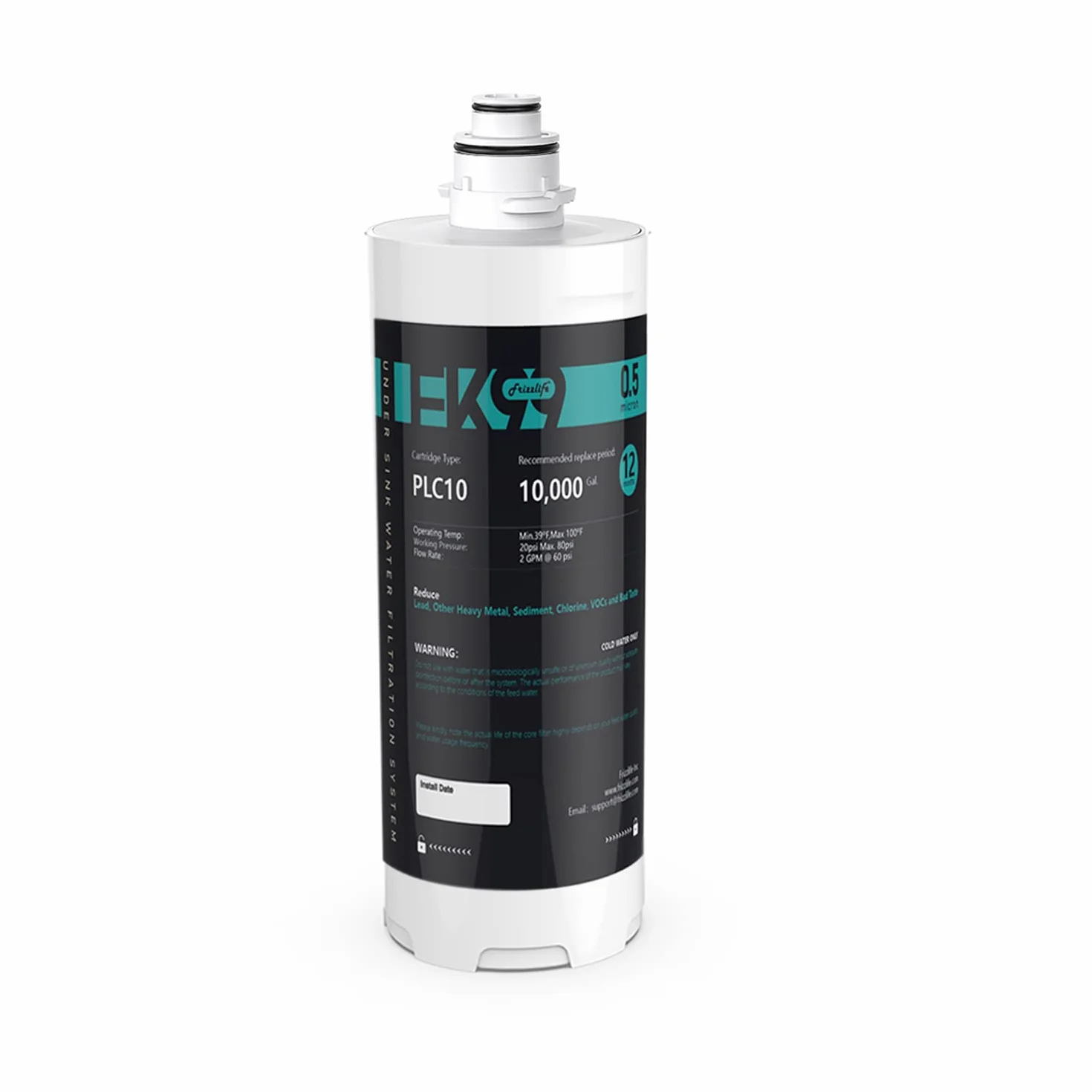 Frizzlife FK-HF - Cartucho de repuesto con filtro cargado, para sistema de filtro de agua debajo del fregadero FK99