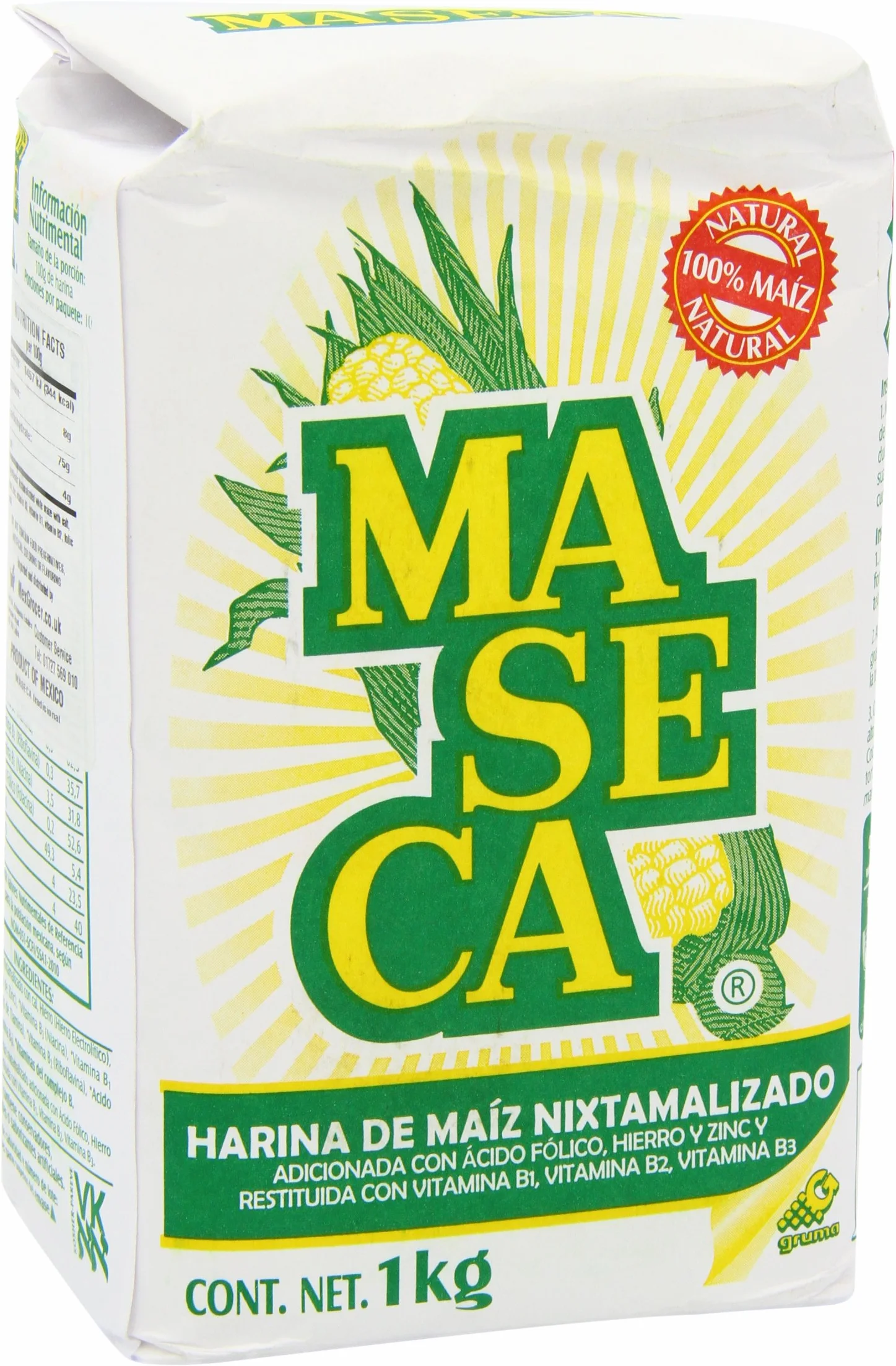 Maseca Corn Flour 1 Kg Pack of 2 White