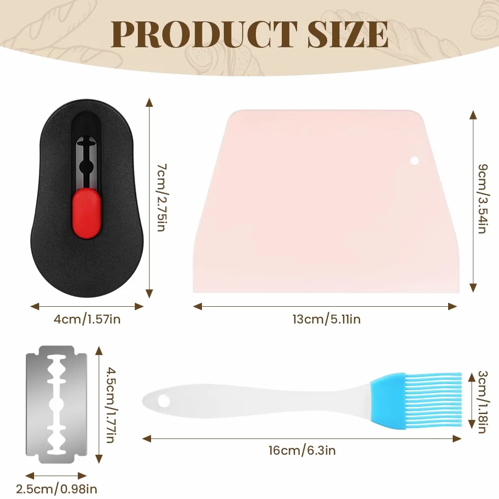 Cuchillos de Pan, Cuchillo de Panadero Compacto para Marcar Masa con 11 Cuchillas de Acero Inoxidable, Extraíble y Magnética Herramienta, Cocina Profesional