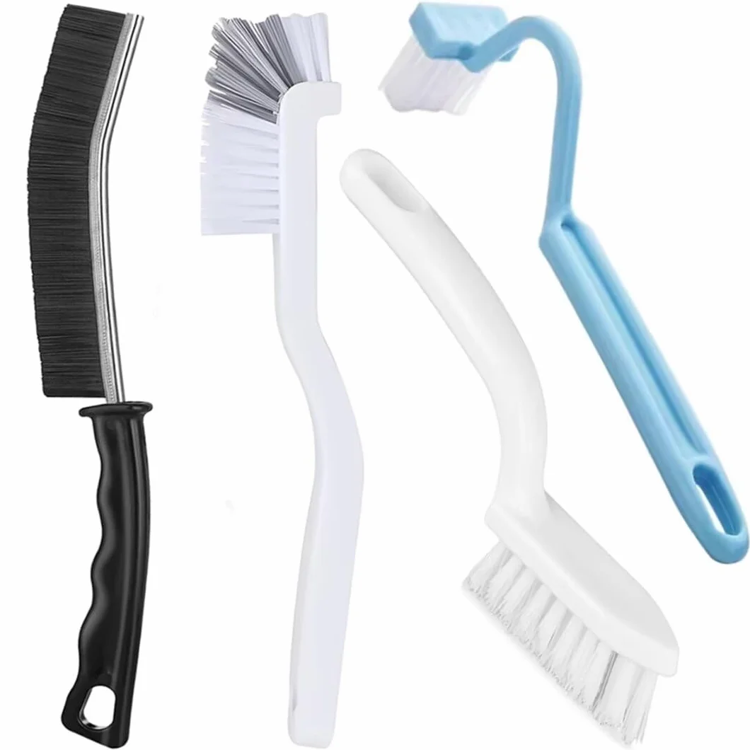 Set de cepillos para juntas, cepillo de cerdas duras para limpieza de esquinas, cepillo angular para limpieza del borde del inodoro, cepillo de limpieza en profundidad para baño/hogar/baño