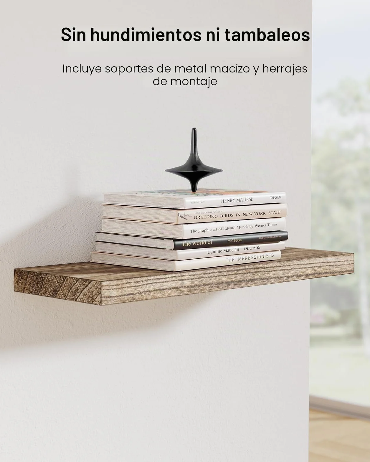 Pipishell Estanteria Pared 40 cm Estantes Madera Paulownia Juego de 4 Marrón Claro