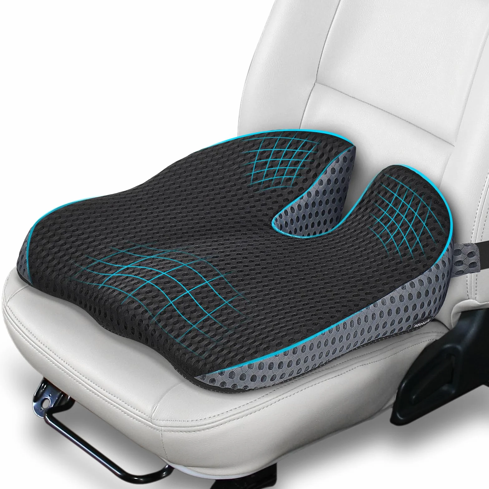 Cojín de Asiento para Coche Conductor Elevador Ergonómico con Espuma Viscoelástica