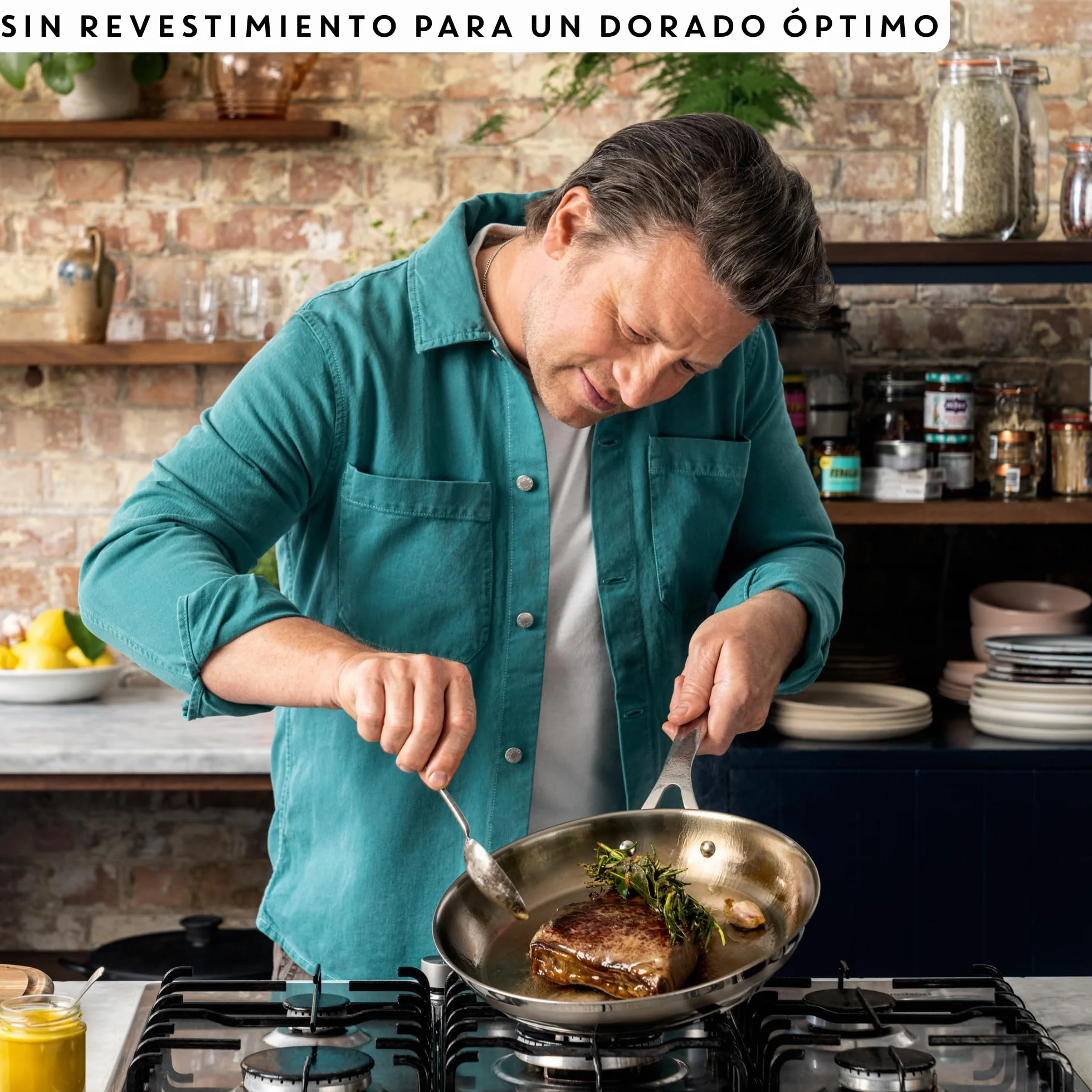 Tefal Sartén de acero inoxidable 24 cm Jamie Oliver Thermo-Fusion Apto inducción