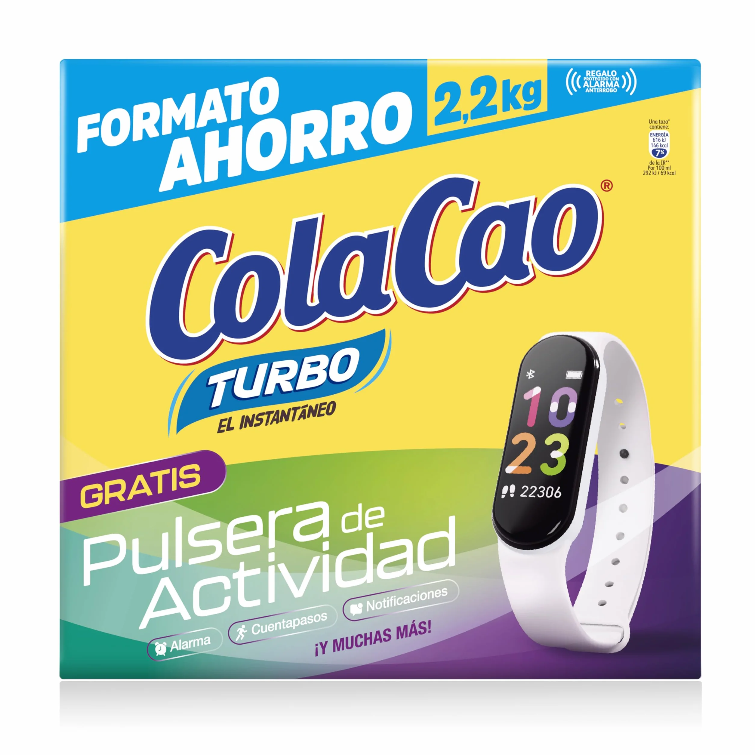 ColaCao Turbo Cacao Soluble Instantáneo Natural Pack Ahorro 2,2kg