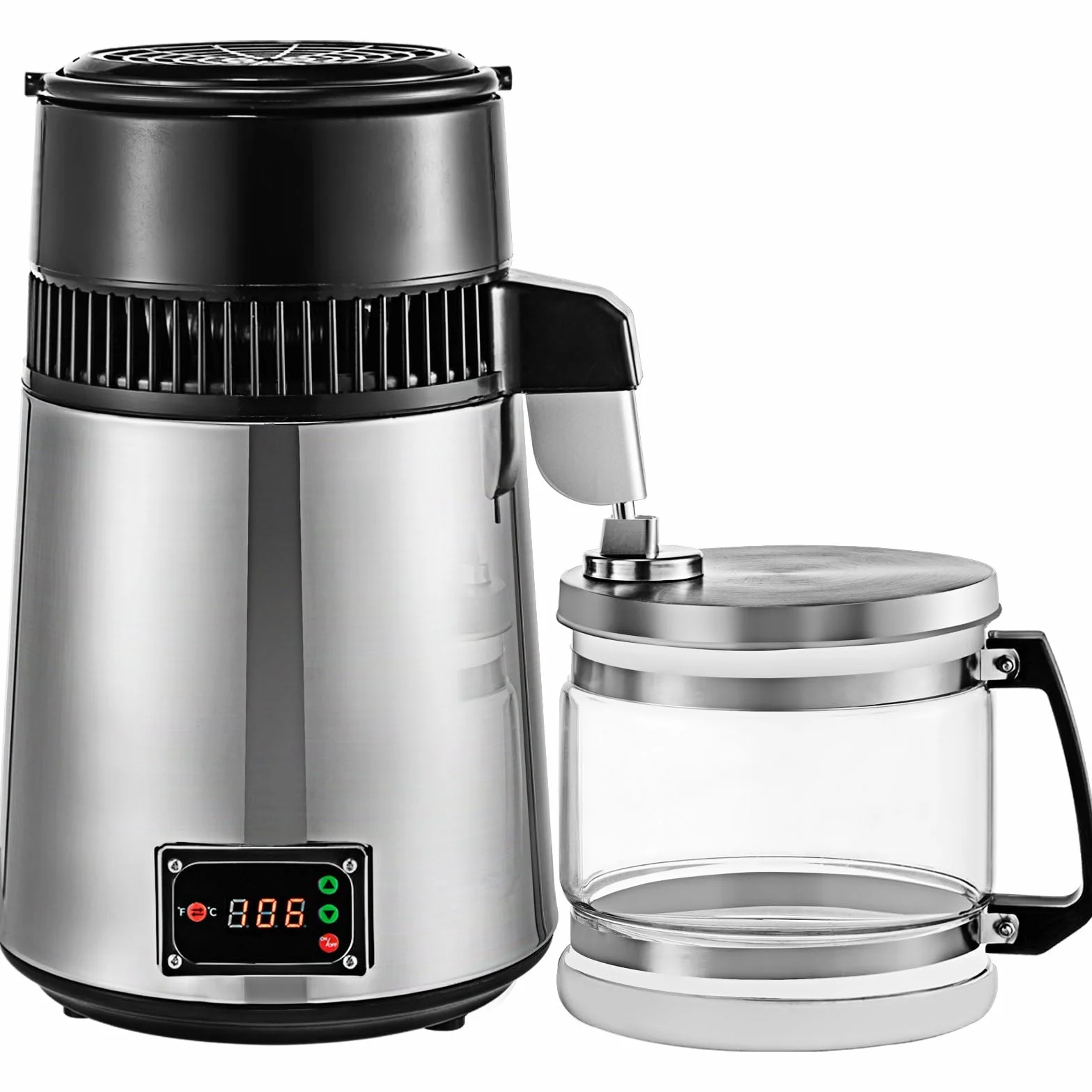 Máquina de Agua Destilada 4L 750W 1L/H, Destilador de Agua Potable para Laboratorios y Hospitales