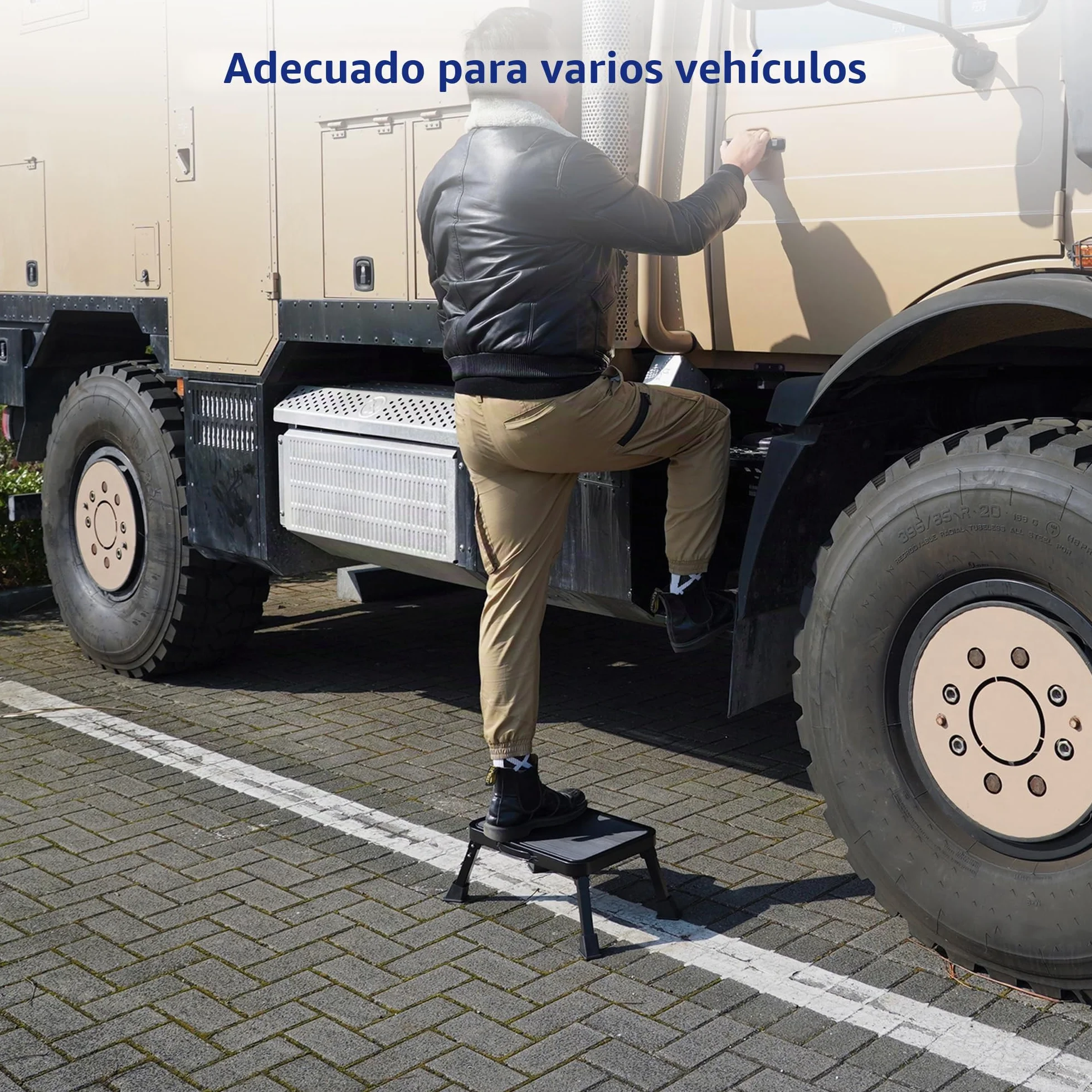 BONTEC Taburete Plegable Escalera Plegable 150 kg Capacidad de Peso Multifuncional Portátil Negro
