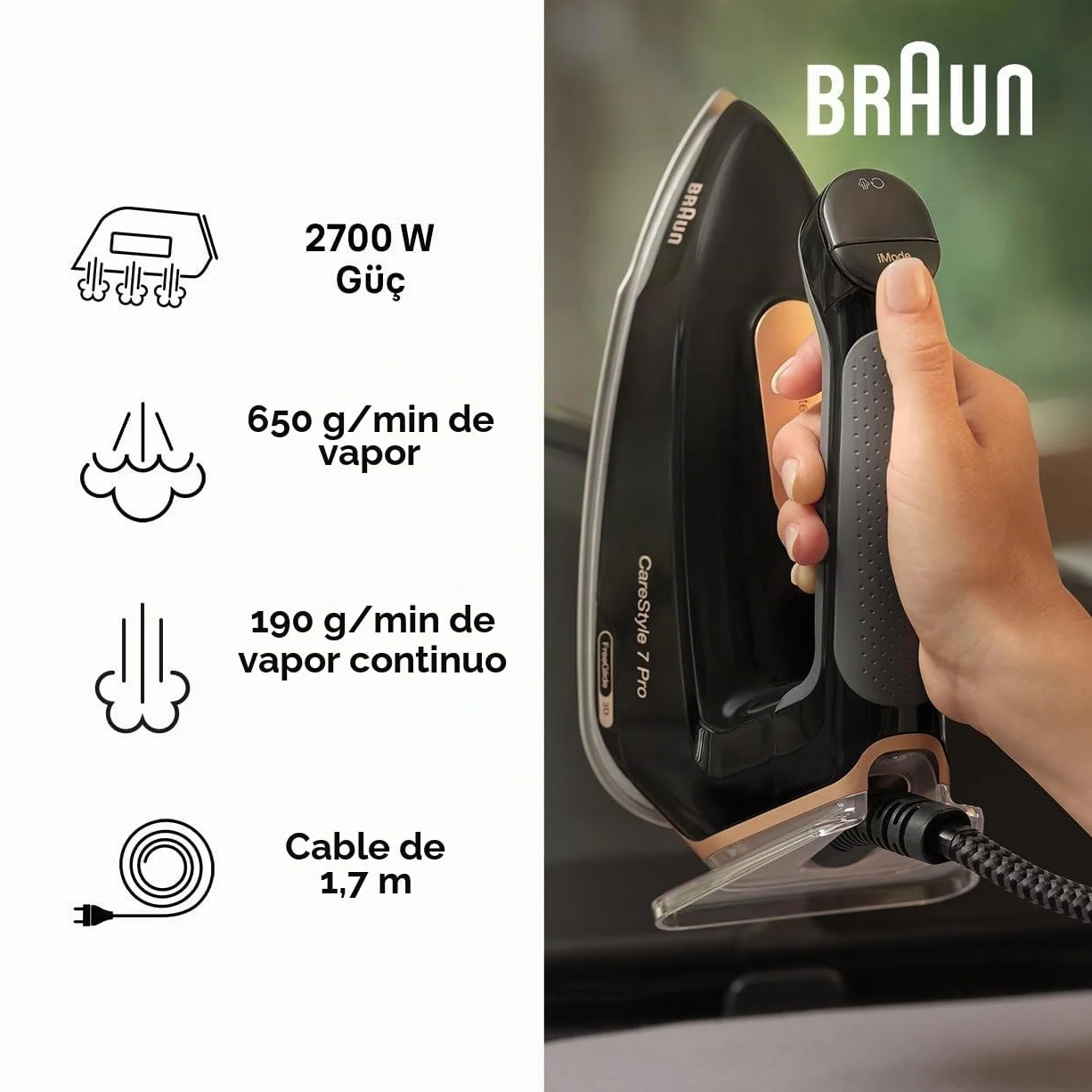 CENTRO PLANCHO BRAUN IS7286BK 8/BAR 2/L