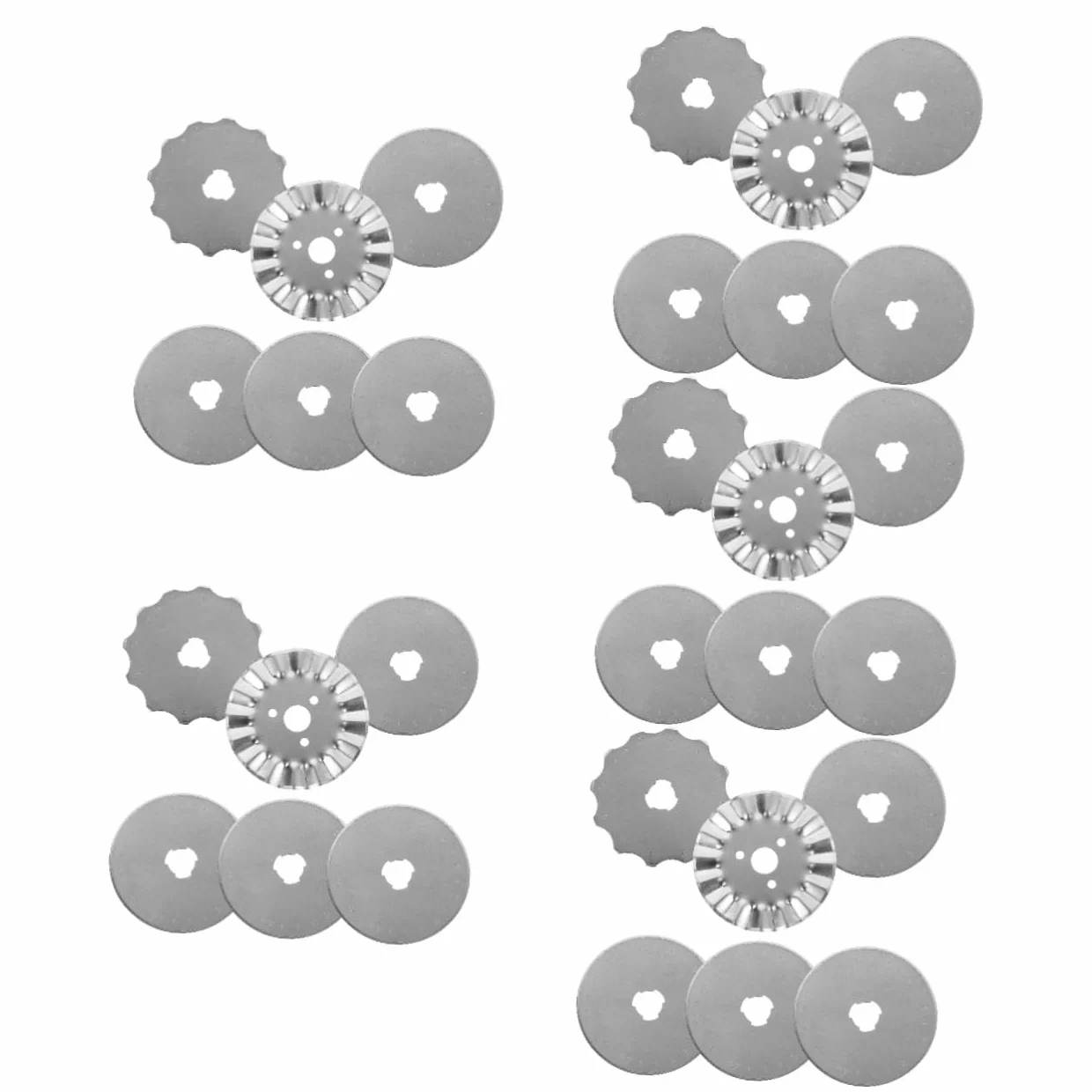 Tofficu 30piezas Cuchillas De Corte Rotativas De Inoxidable Para Acolchar Scrapbooking y Proyectos De Manualidades Incluye Cuchillas Onduladas y Rectas Repuestos Duraderos y Afilados