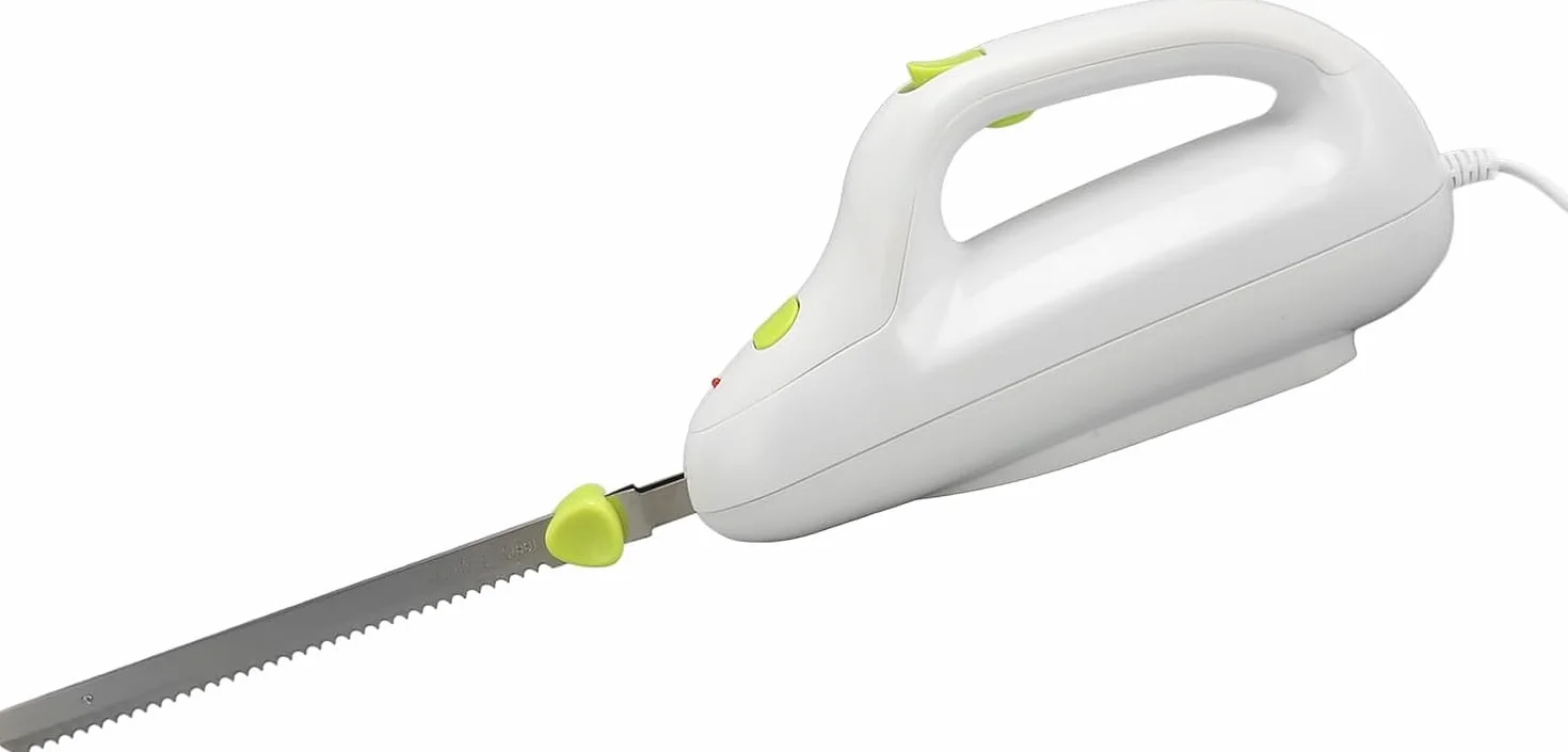 Cuchillo Eléctrico Dentado Zerodis, Cortador De Carne Portátil, Ideal Para Pan, Carne Congelada, Jamón, Tomates Y Pavo, Mango Ergonómico, Ligero Y Fácil De Limpiar