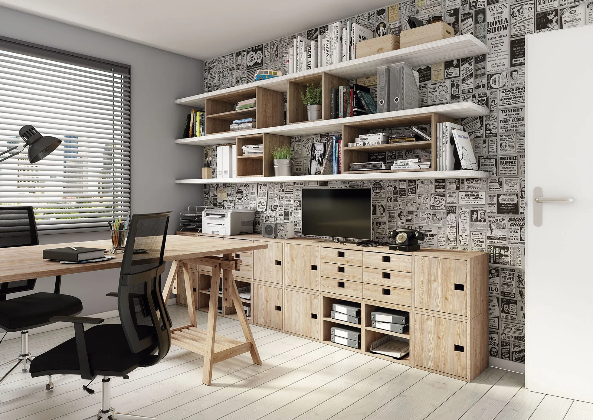 Astigarraga Kit Line Estantería Modular Dinamic 1 Cubo con Balda, Madera de Pino 36,2x36,2x33 cm