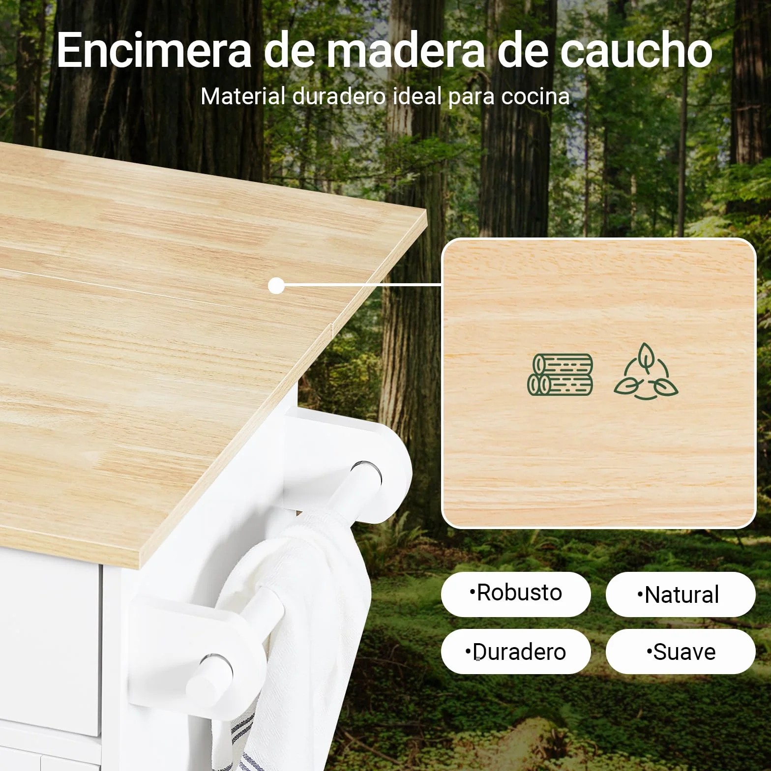SoBuy Isla Cocina con Ruedas Carro de Cocina con Encimera Extensible Mueble Auxiliar de Cocina con 2 Cajones y Estantes Ajustables, Ideal para Cocinas Pequeñas Blanco 113 × 44–69 × 91 cm FKW129-WN