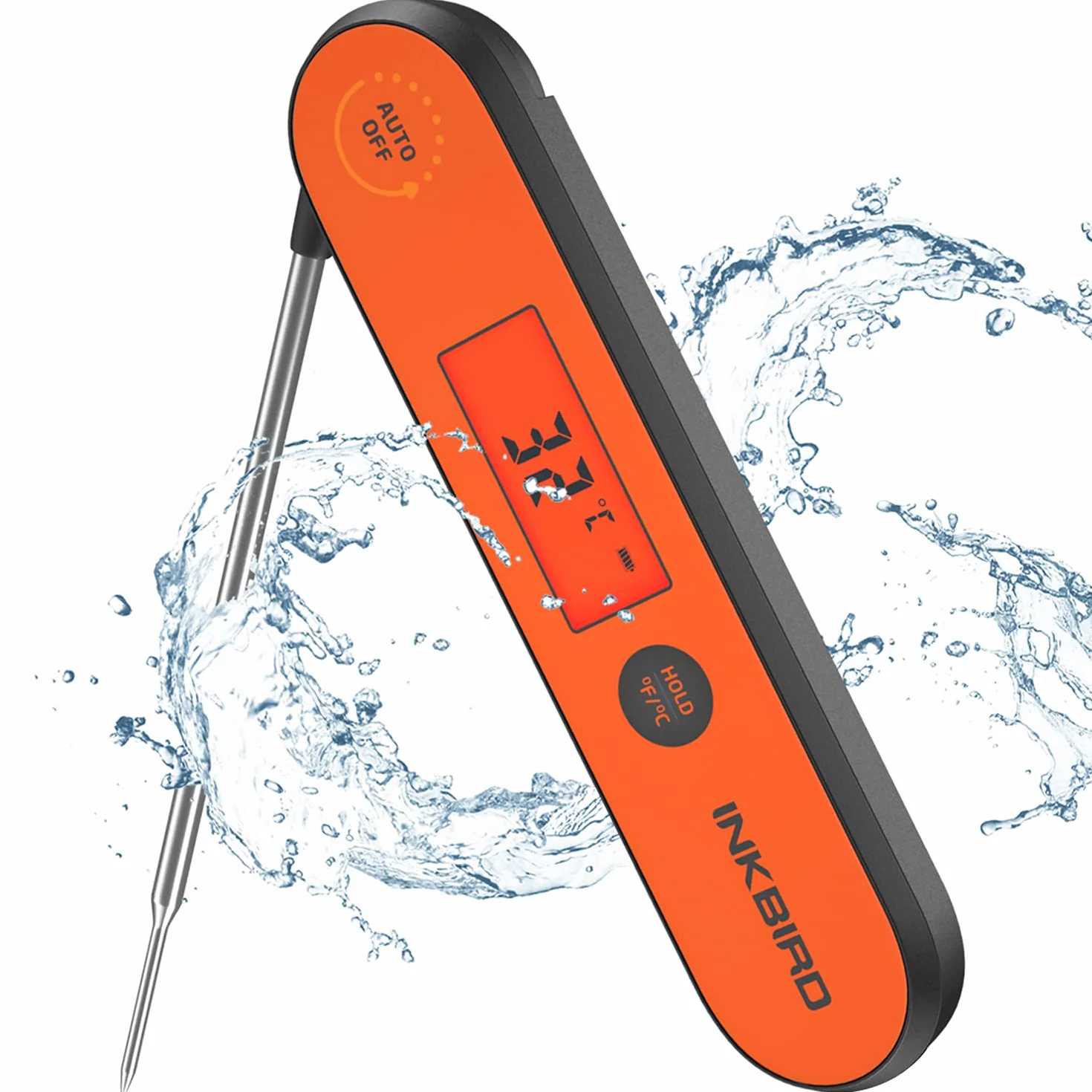 Inkbird IHT-1P Termometro Cocina, Impermeable Termometro Digital Cocina con sonda Larga Acero Inoxidable, Termómetro para carne Lectura Rápida，Conmutable °C/°F, Apto Para Parrilla, Carne, Líquidos