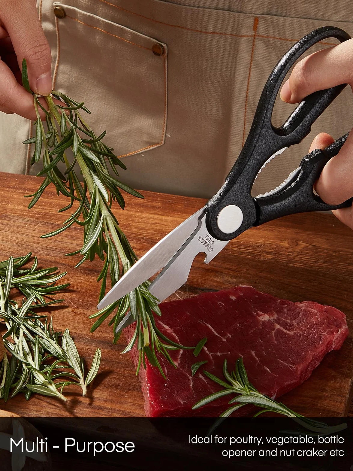 FOHERE Juegos de Cuchillos de Cocina con Auto-afilables, 14 Piezas, Bloque de Cuchillos con Mango Ergonómico y Acero Inoxidable, Bloque de Madera