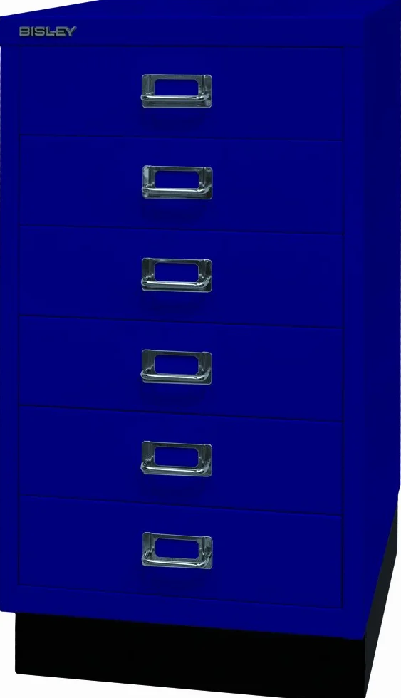 BISLEY MultiDrawer Serie 29 con Base DIN A3, 6 cajones, Metal, 639 Oxford Blue, 43.2 x 34.9 x 67 cm