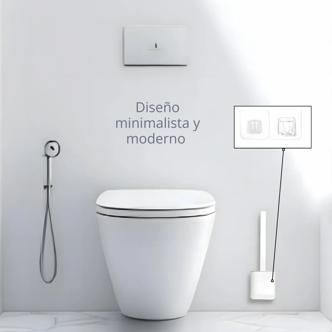 Escobilla de Baño WC Silicona con Soporte Antigoteo Cepillo Inodoro Flexible y Antibacteriano Escobilla Silicona WC Moderna y Resistente Limpieza Profunda Baño Ecoaliti