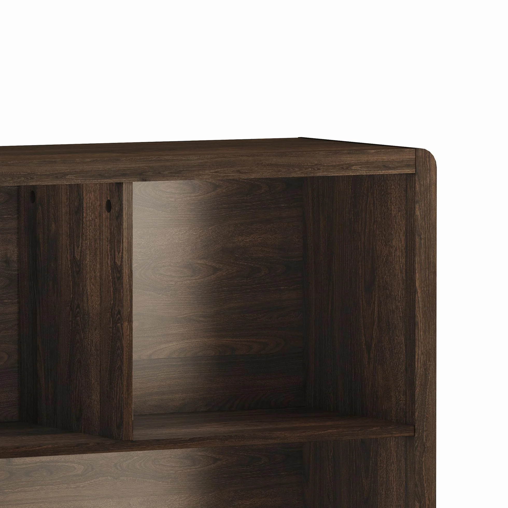 [en.casa] Aparador Alto Lukkodso con Compartimentos Mueble Auxiliar con 2 Puertas Variables Rectangular Armario Multiusos 103 x 80 x 28 cm - Efecto Nogal