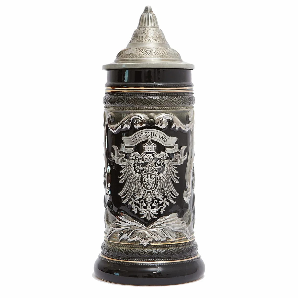 HAUCOZE Jarra de Cerveza Alemana Vikinga Bavaria,Taza con Tapa, Regalo de Oktoberfest y Cumpleaños para Hombres Padre Esposo 0,6 Litros