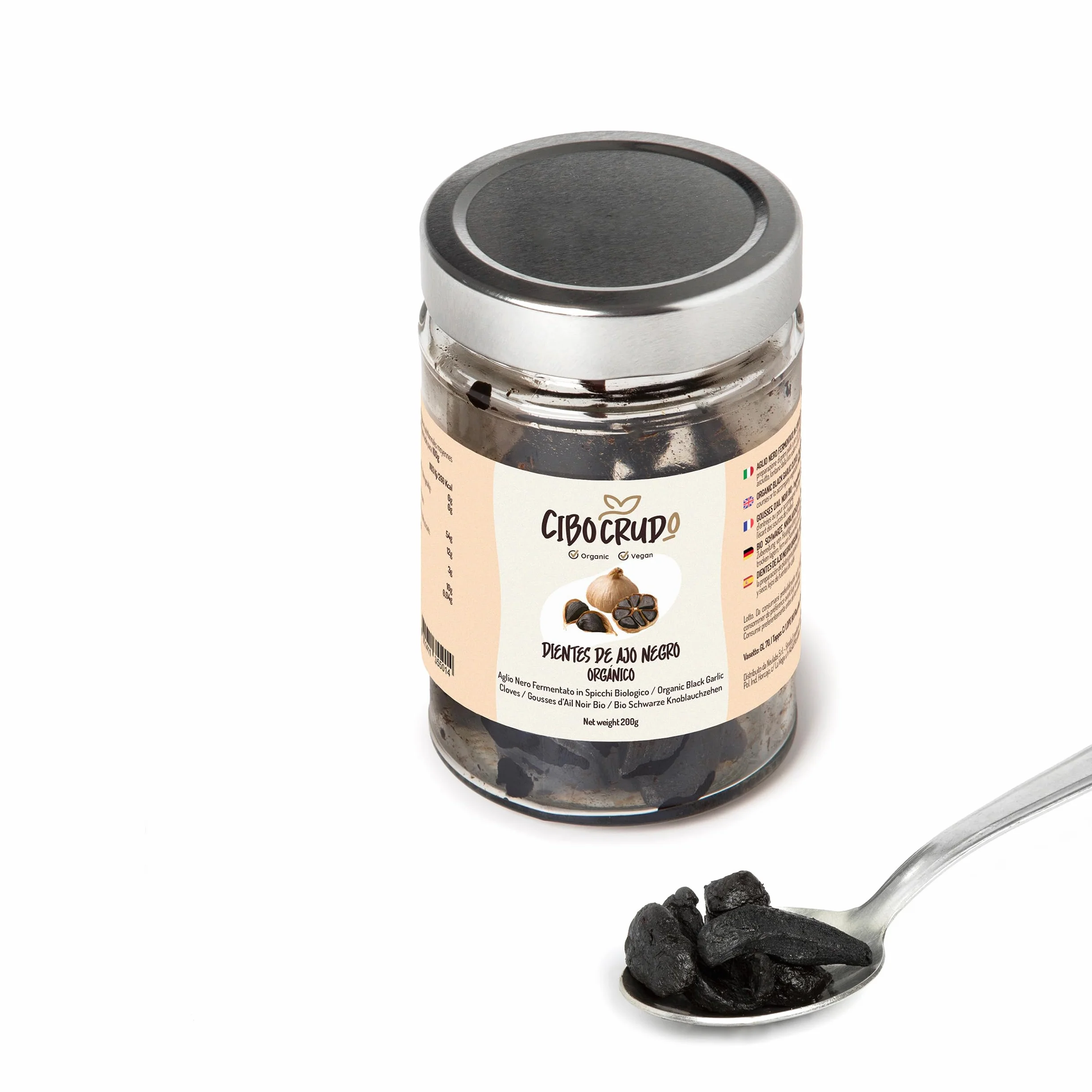 Ajo Negro Ecológico Fermentado 200g - Rico en Sales Minerales, Energizante y Antioxidante