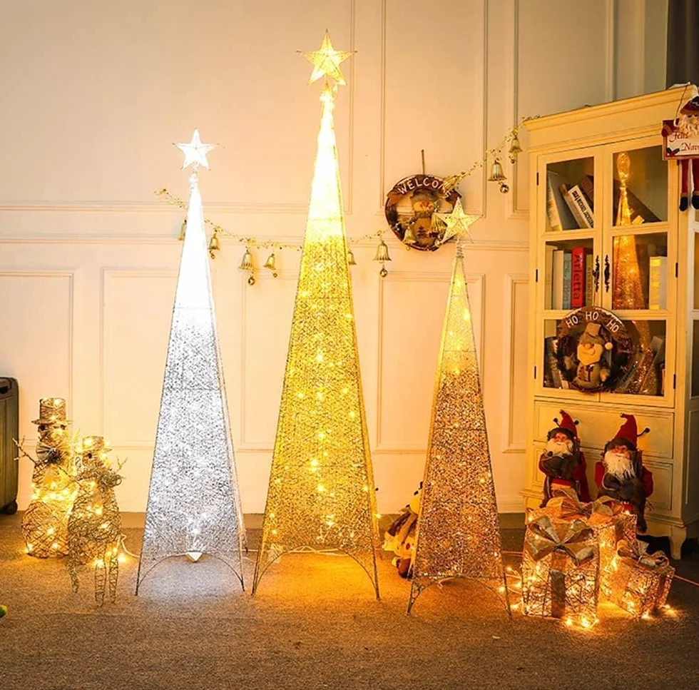 SULOLI Estrella para Àrbol de Navidad，Árbol de Navideña Topper，20 * 25cm Estrella Decoracion Navidad, Hogar, Fiestas Festivas
