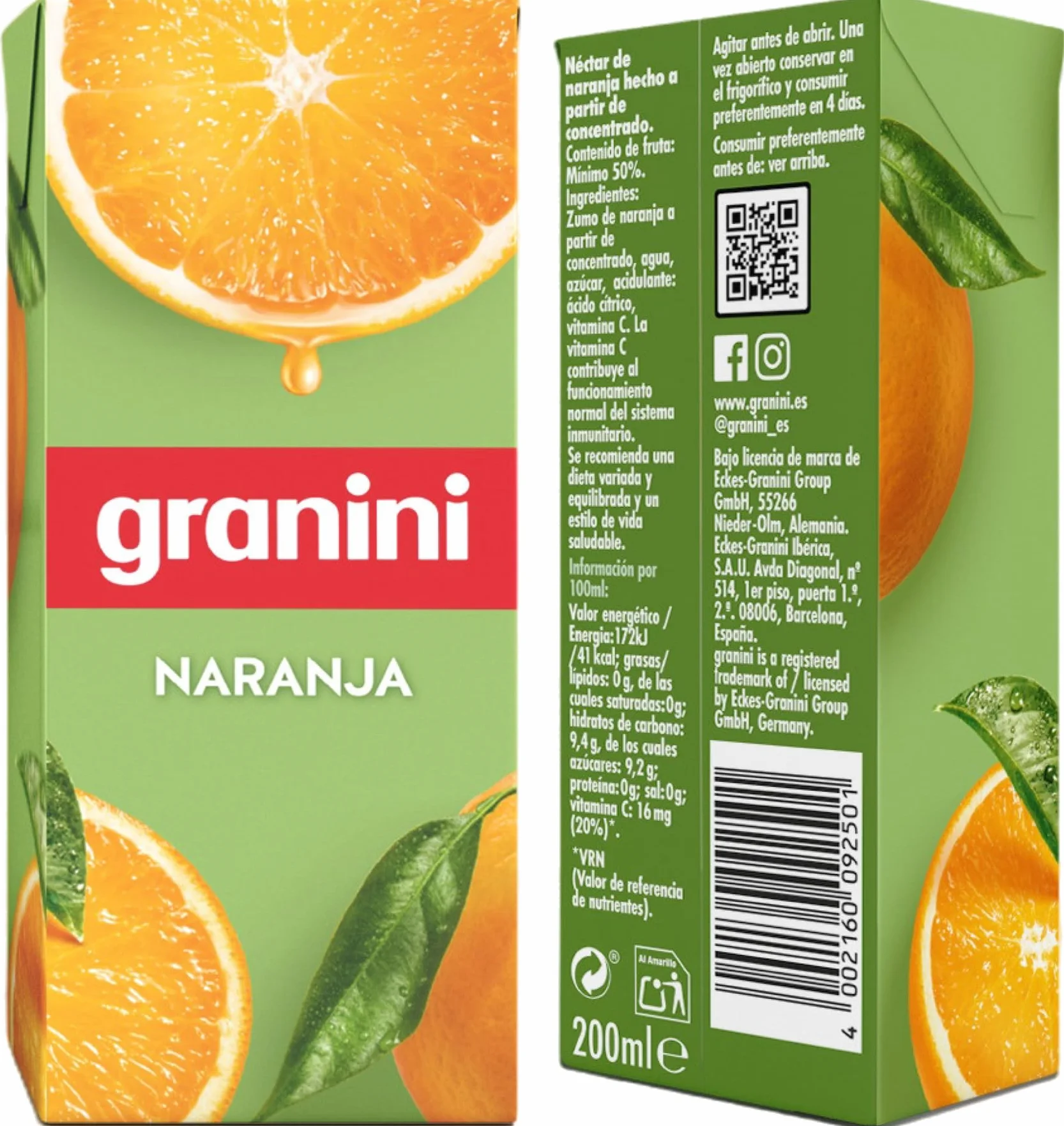 Granini Néctar de Naranja 10 Packs de 3 x 0,20L