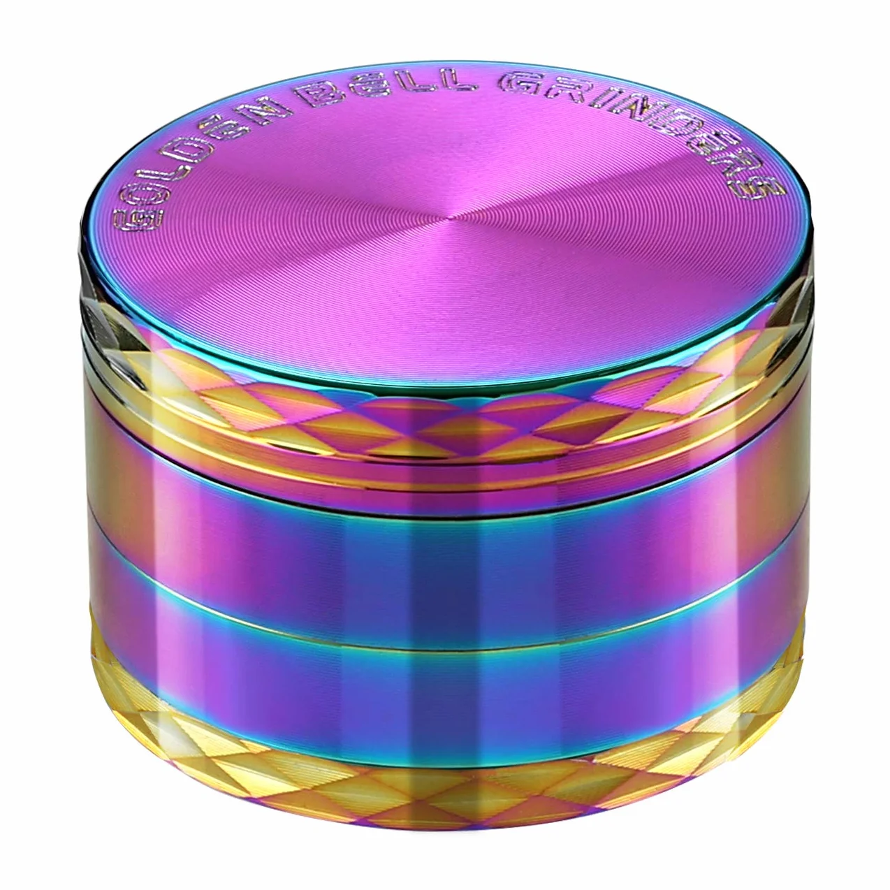 LIHAO Grinder Moledor de Especias Molinillo de Especias Metálico 50mm 4 pisos Duradero Aleación de Zinc (Multicolor con Pliegue)